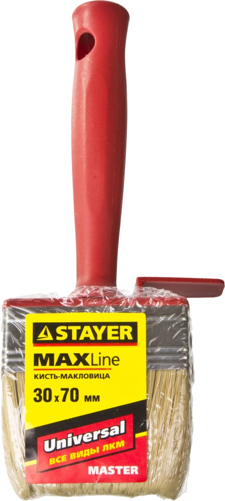 STAYER UNIVERSAL, 3 х 7 см, светлая щетина, пластмассовый корпус, все виды ЛКМ, макловица (01824-07) — фото 3