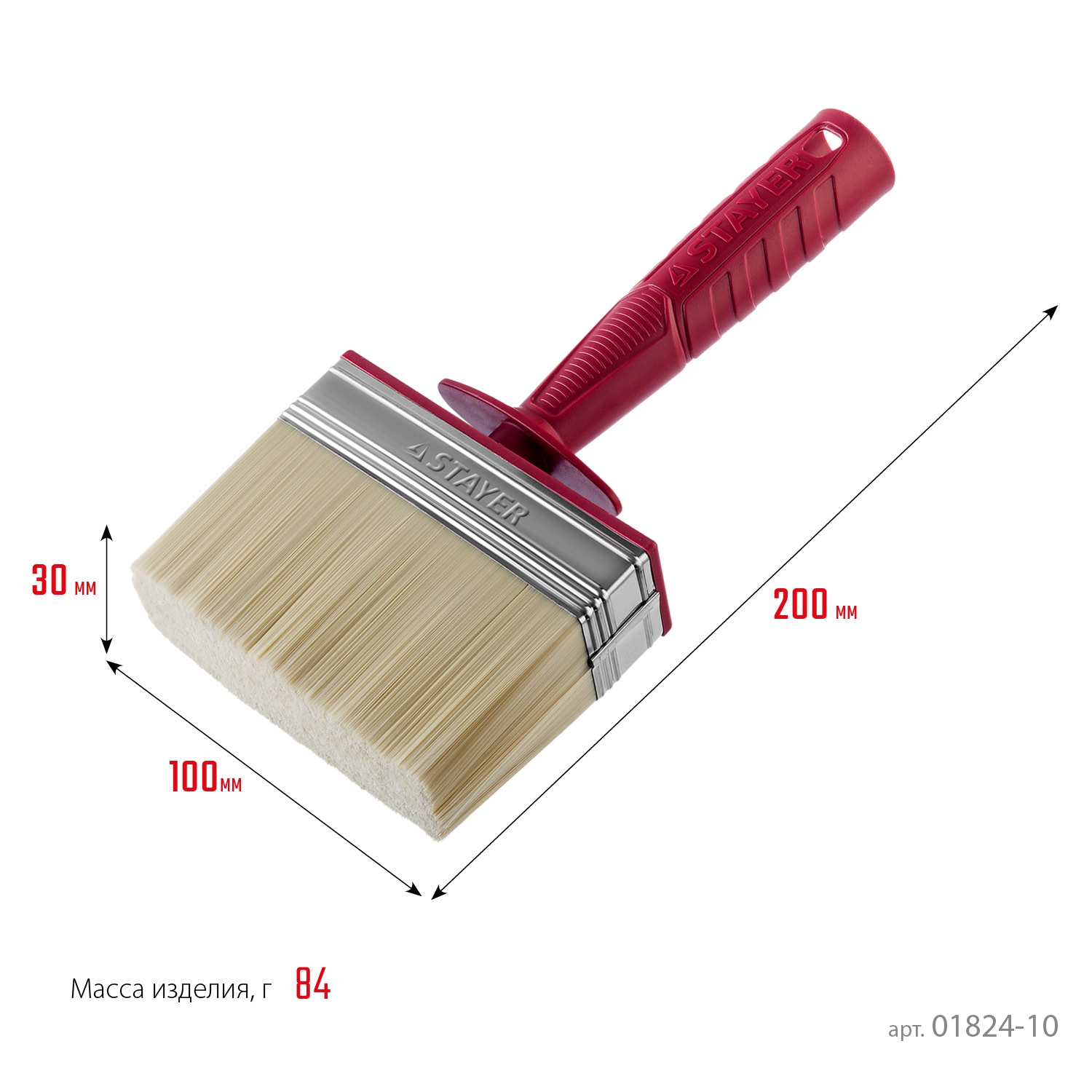 STAYER UNIVERSAL, 3 х 10 см, светлая щетина, пластмассовый корпус, все виды ЛКМ, макловица (01824-10) — фото 4