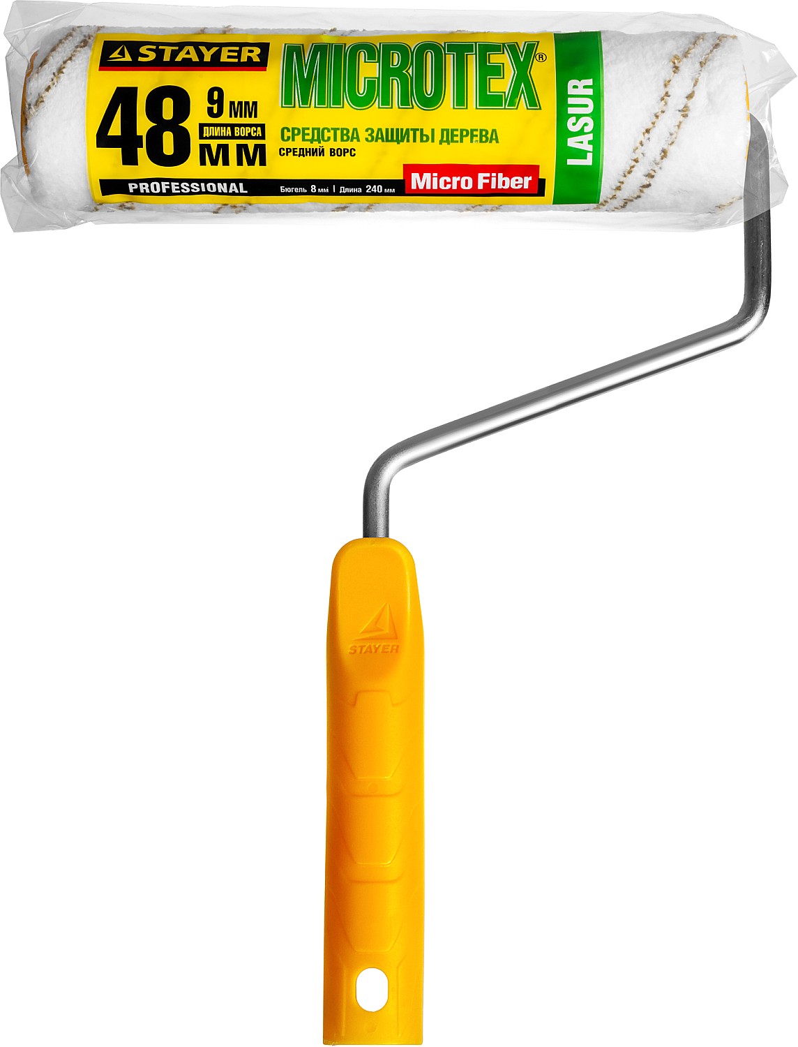 STAYER MICROTEX, 48 х 240 мм, бюгель 8 мм, ворс 9 мм, для агрессивных сред, малярный валик, Professional (0341-24) — фото 3
