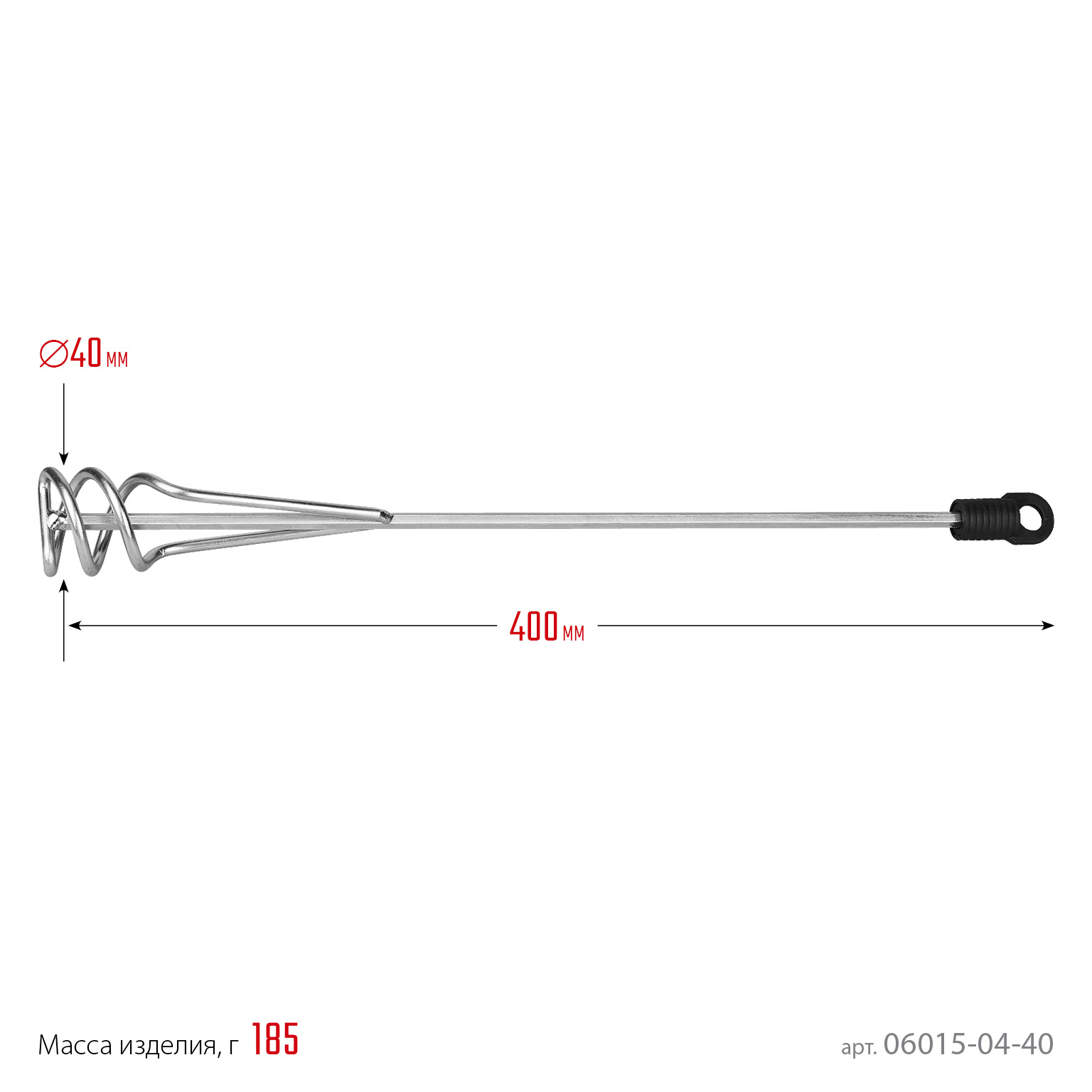 STAYER 40 х 400 мм, шестигранный хвостовик, оцинкованный, миксер для песчано-гипсовых смесей (06015-04-40) — фото 3
