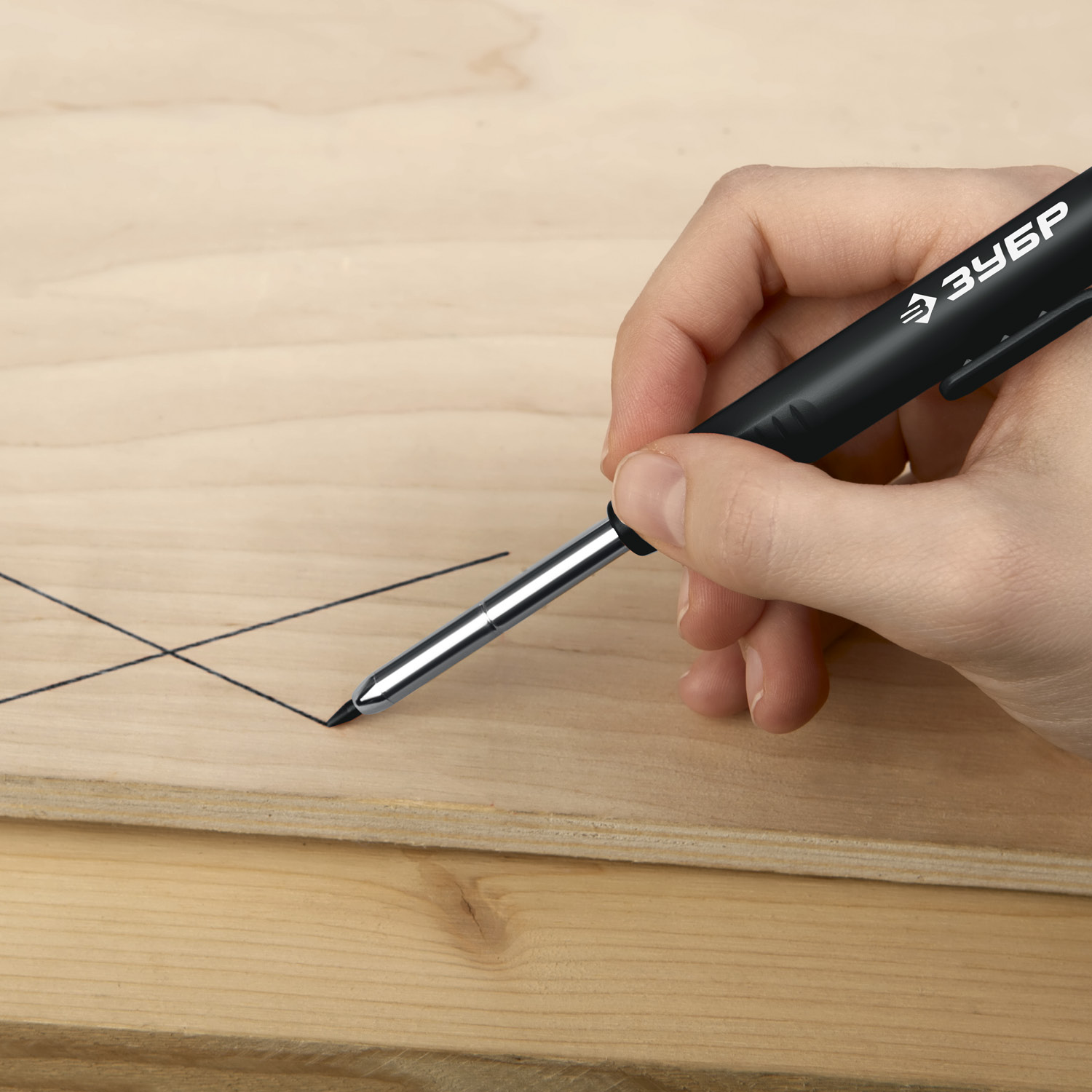 ЗУБР АСК черный, d 2,8 мм, HB, 6 сменных грифелей, автоматический карандаш (06311-2) — фото 9