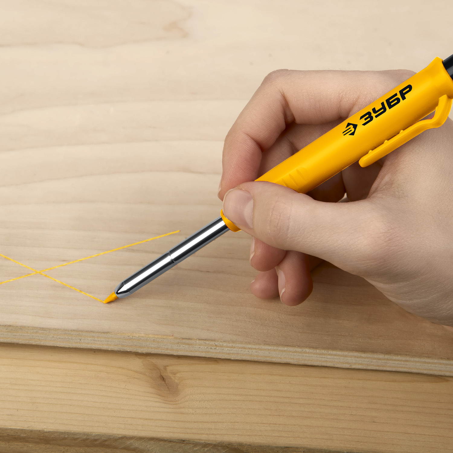 ЗУБР АСК желтый, d 2,8 мм, HB, 6 сменных грифелей, автоматический карандаш (06311-5) — фото 9