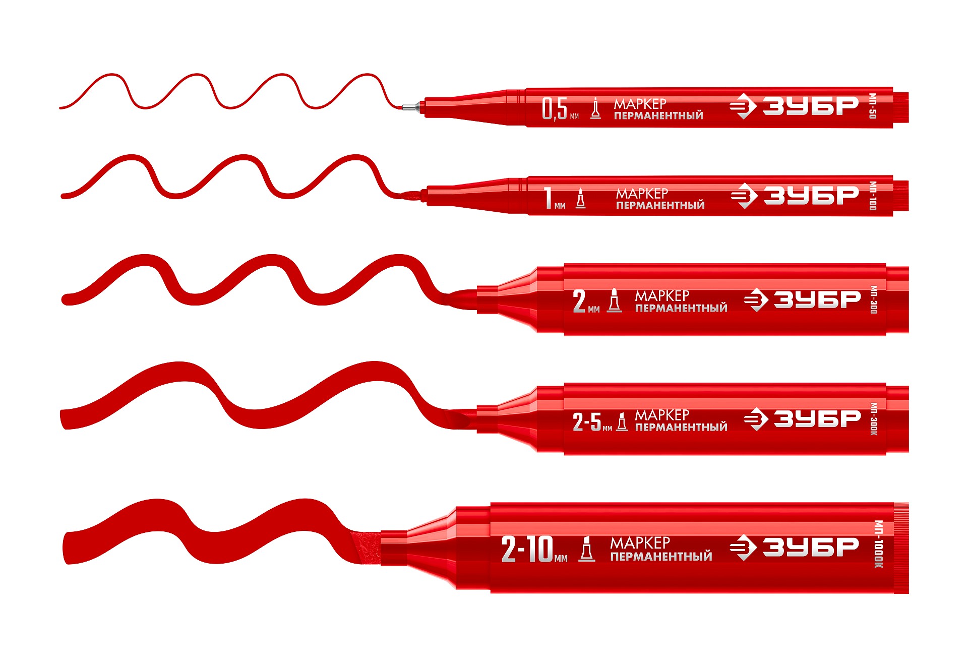 ЗУБР МП-300 красный, 2 мм перманентный маркер (06322-3) — фото 9