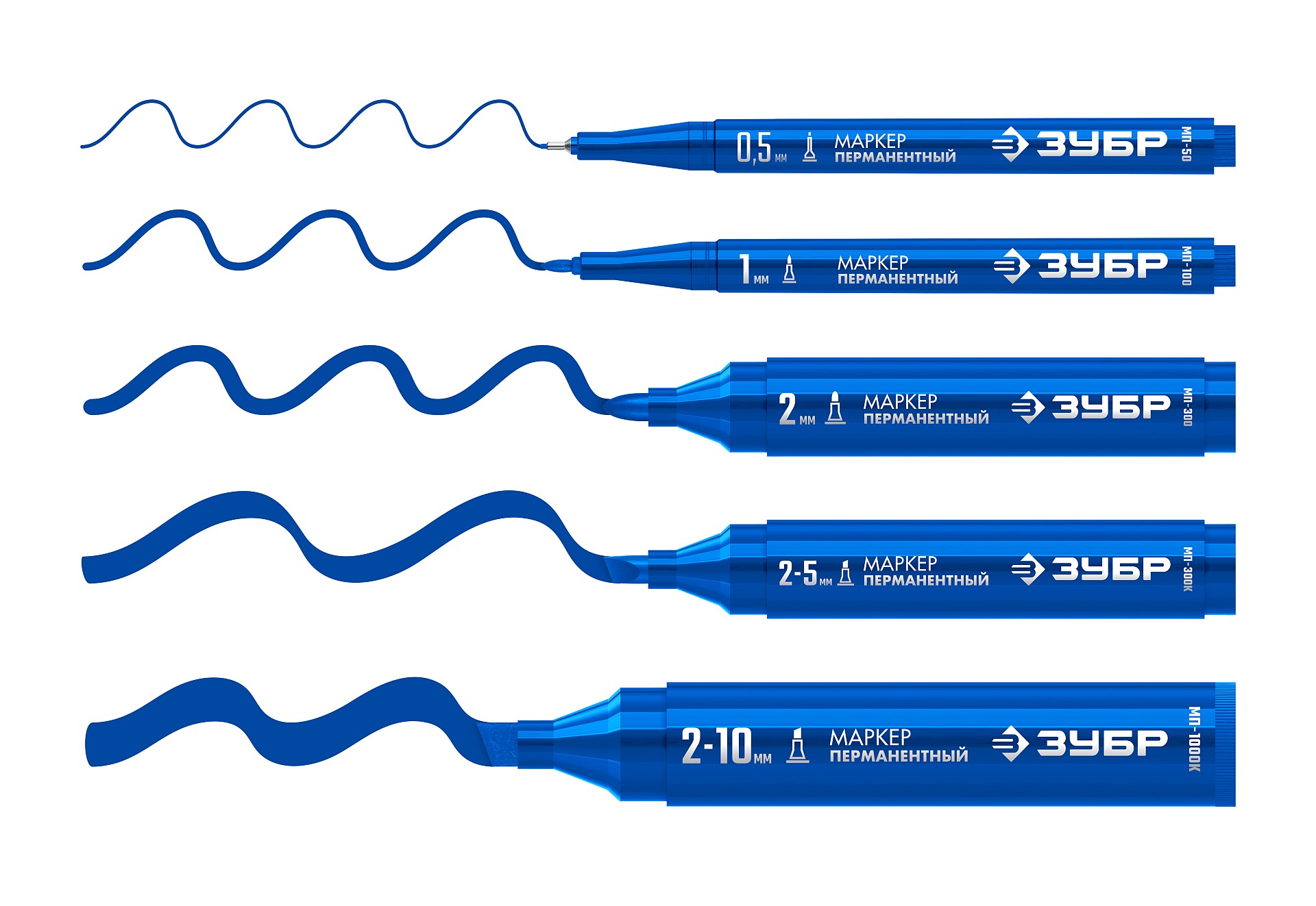 ЗУБР МП-300 синий, 2 мм перманентный маркер (06322-7) — фото 9