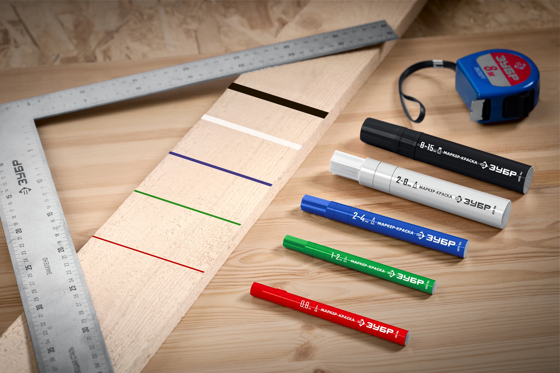 ЗУБР МК-800 черный, 2-8 мм клиновидный маркер-краска (06327-2) — фото 5