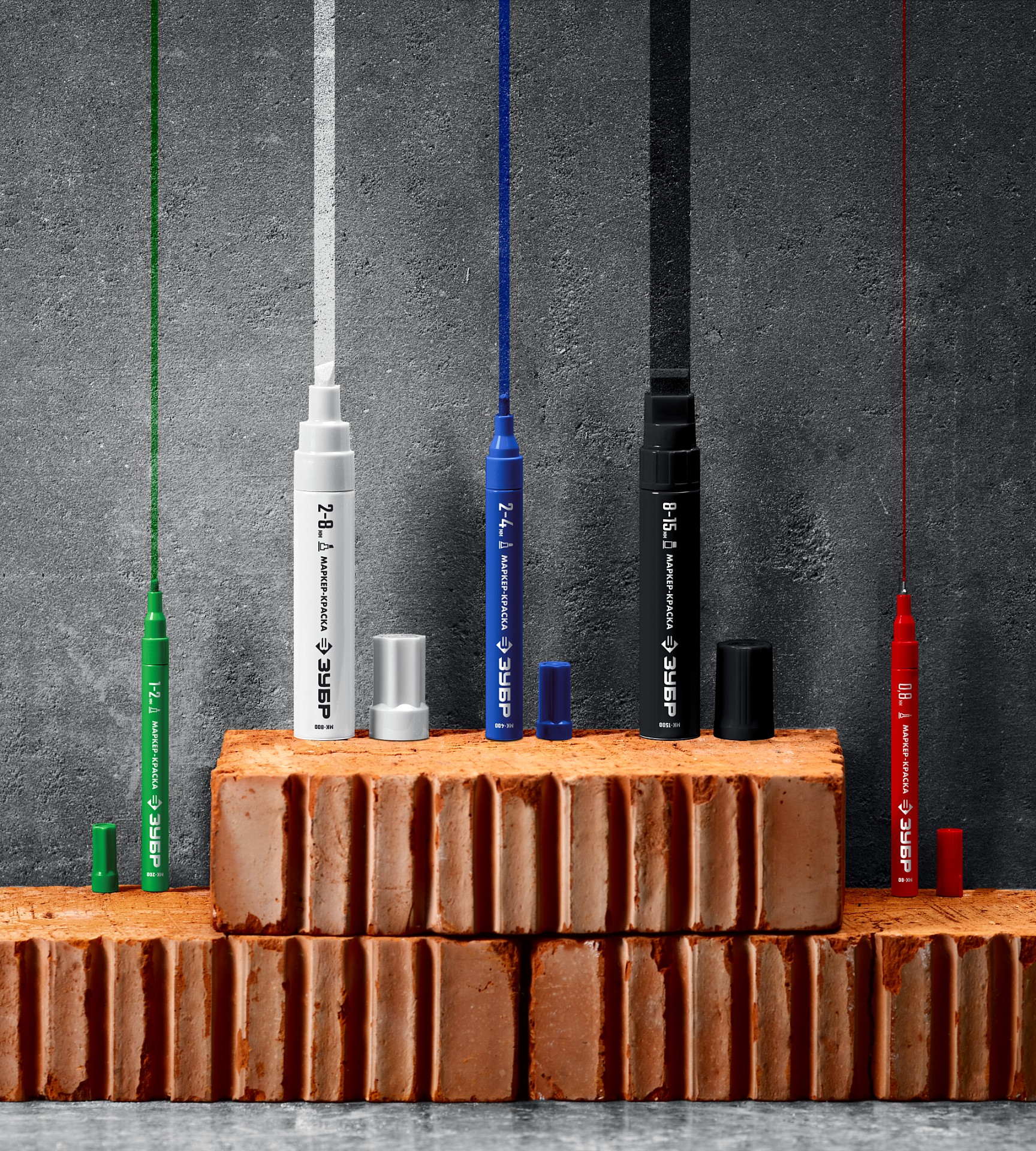 ЗУБР МК-800 черный, 2-8 мм клиновидный маркер-краска (06327-2) — фото 6