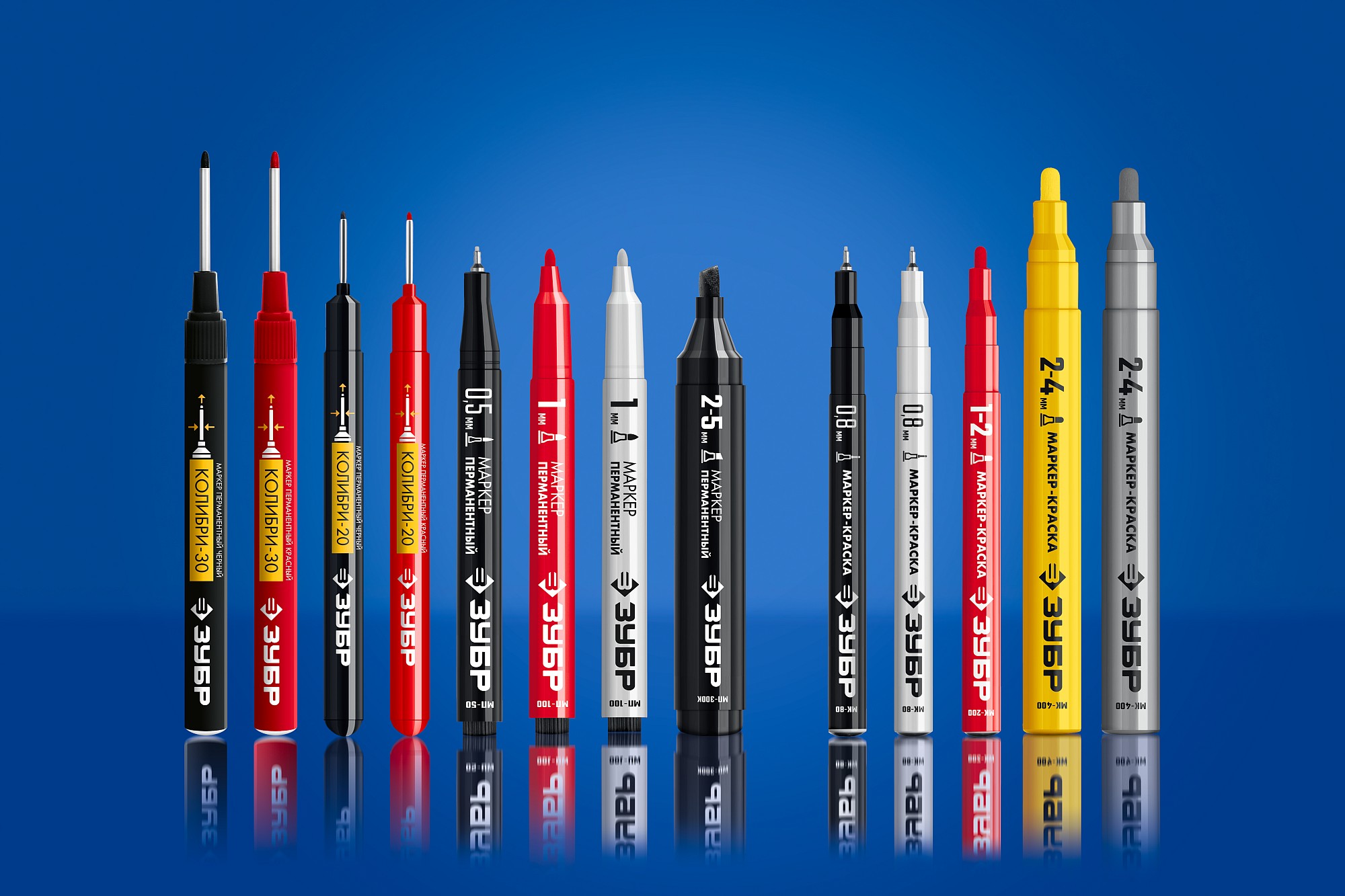 ЗУБР Колибри-20 красный, наконечник L 20 мм, ᴓ 2 мм, перманентный маркер для отверстийл (06328-3) — фото 5