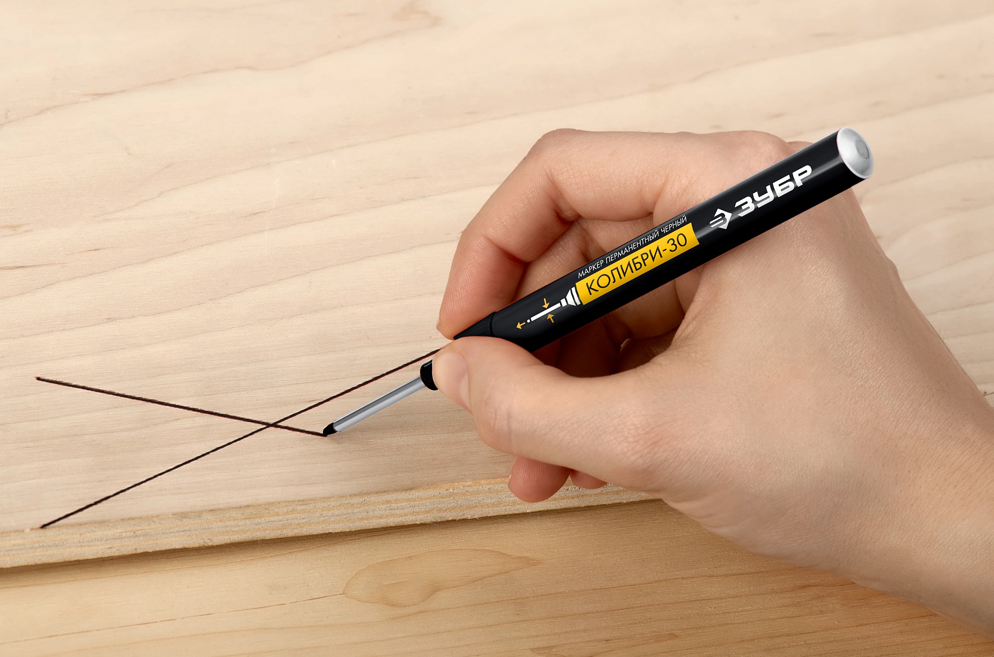 ЗУБР Колибри-30 черный, наконечник L 30 мм, d 3.0 мм, перманентный маркер для отверстий (06338-2) — фото 5