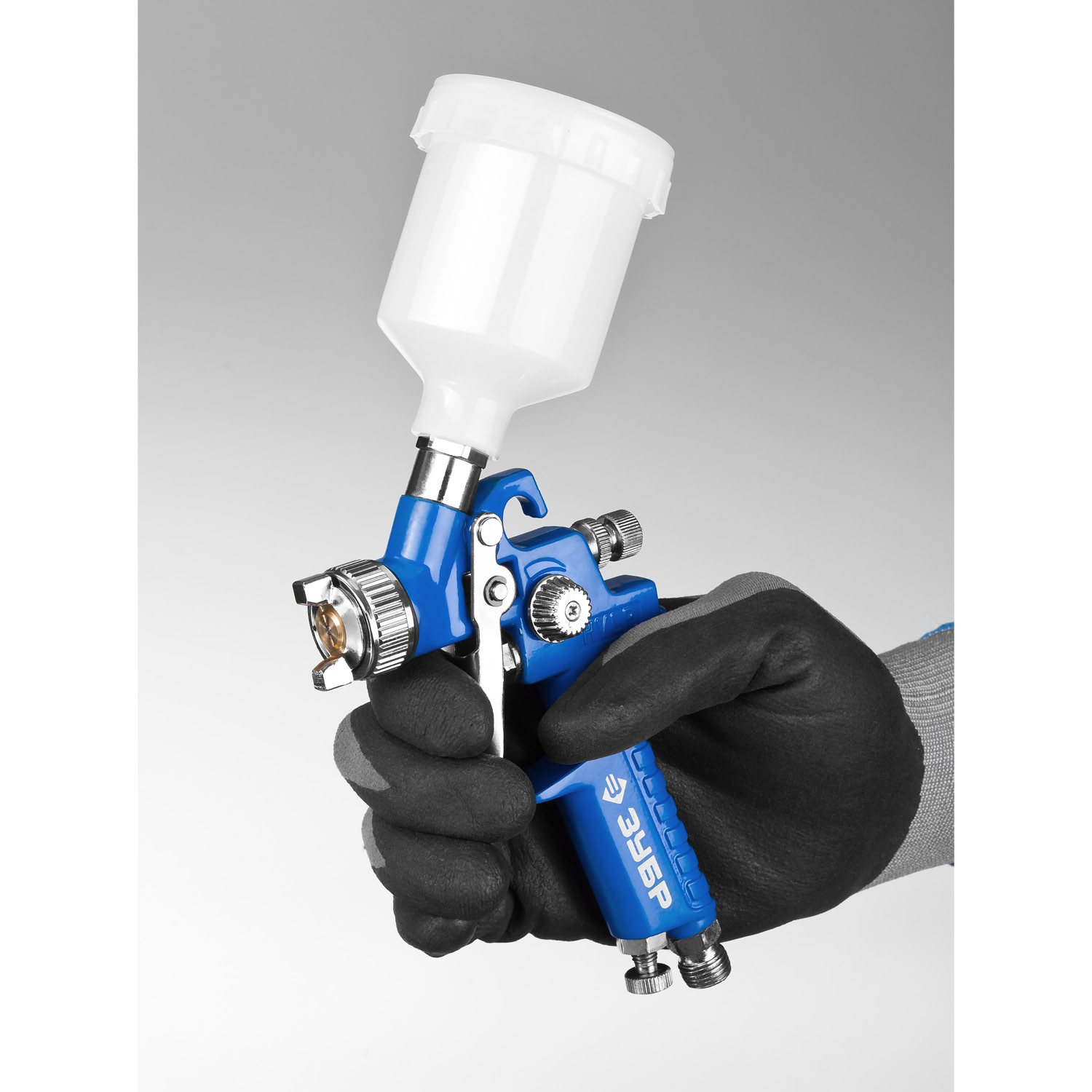 ЗУБР PRO 150, 0.8 мм, пневматический краскопульт с верхним бачком, Профессионал (06454-0.8) — фото 7