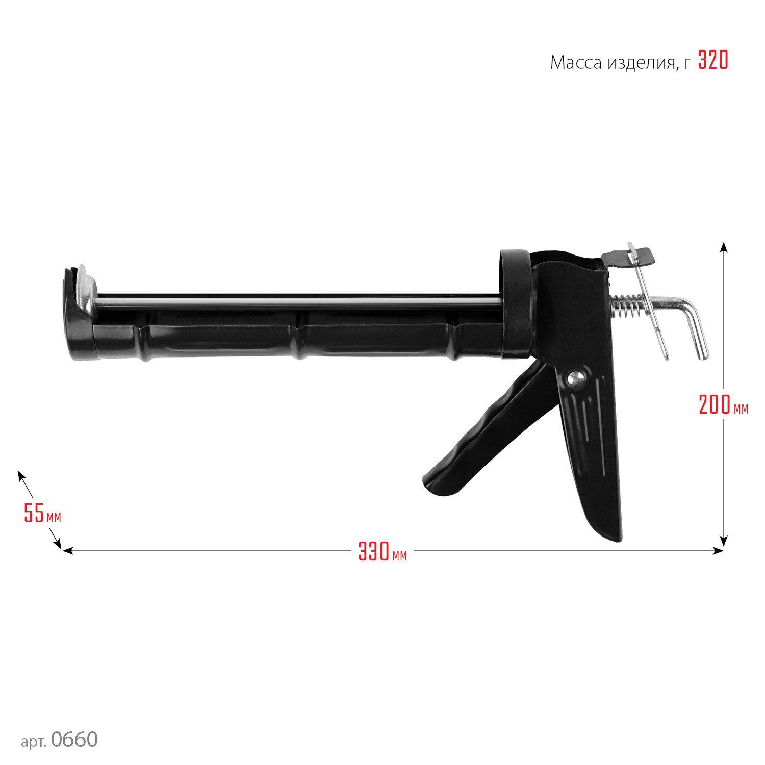 STAYER 310 мл, полукорпусной пистолет для герметика (0660) — фото 4