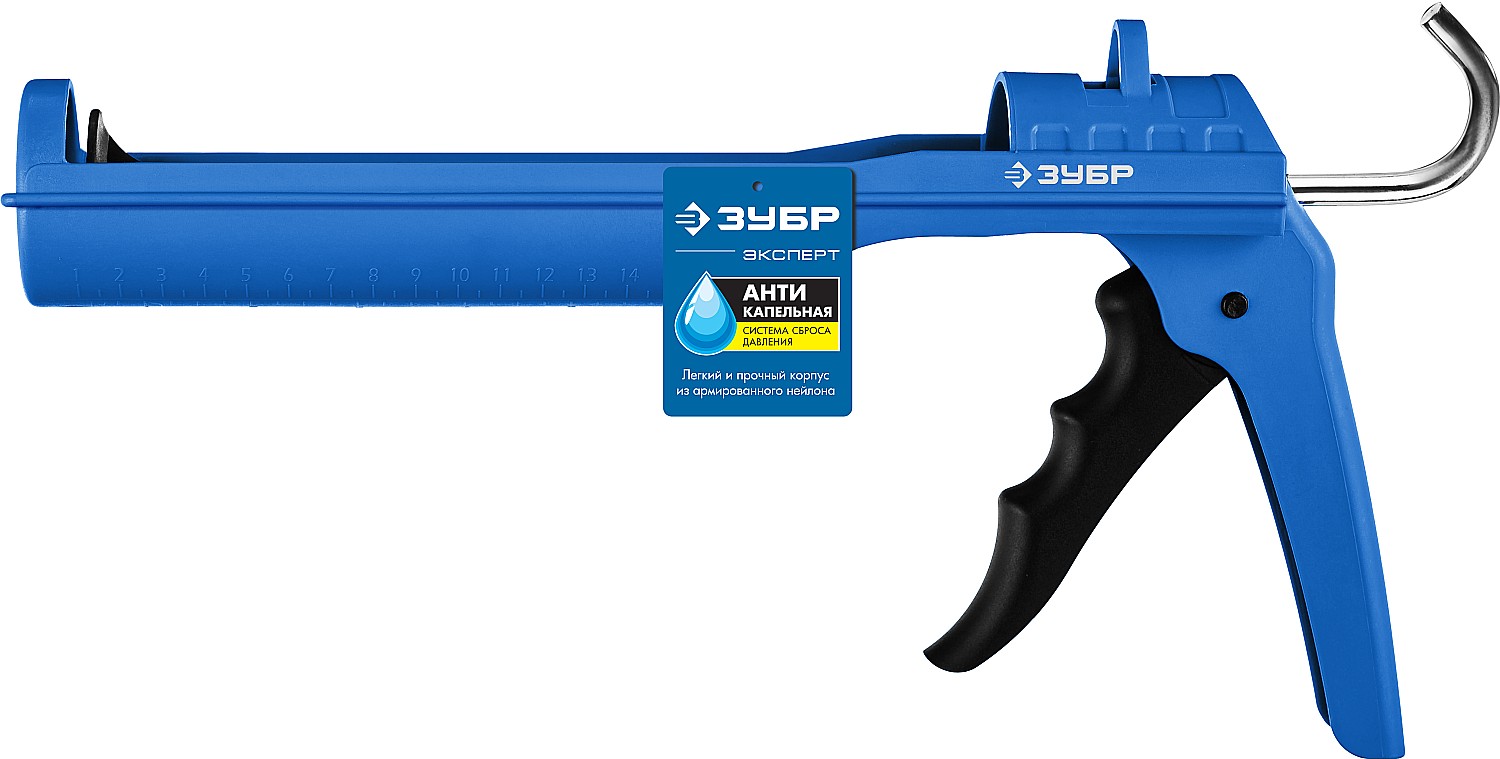 ЗУБР 310 мл, антикапельная система, легкий полукорпусной пистолет для герметика (06627) — фото 4