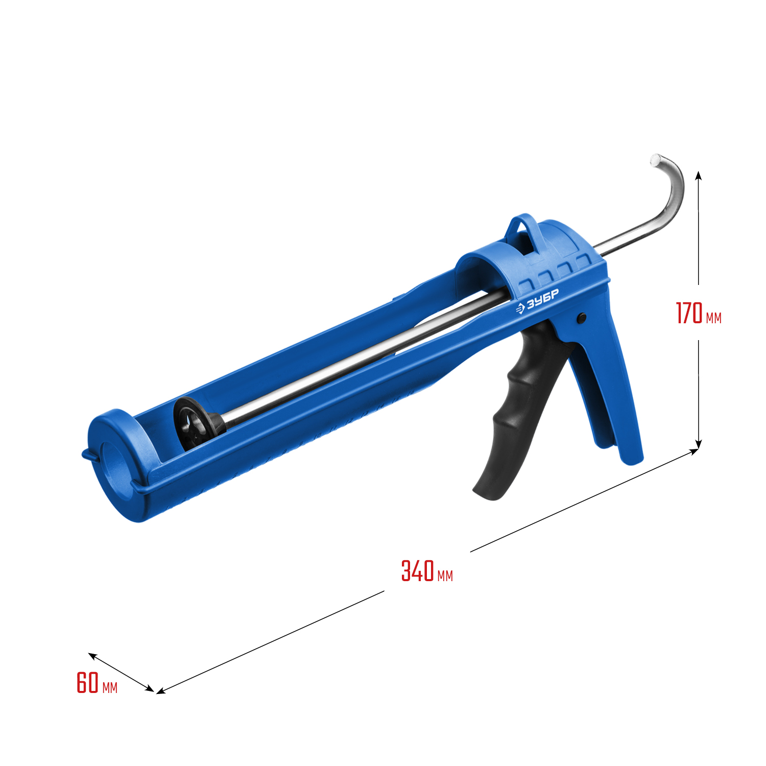 ЗУБР 310 мл, антикапельная система, легкий полукорпусной пистолет для герметика (06627) — фото 5