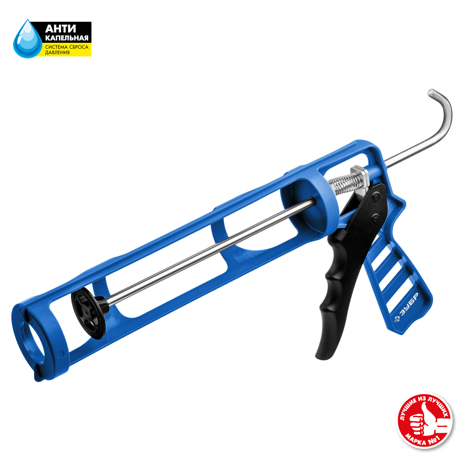 ЗУБР 310 мл, антикапельная система, легкий скелетный пистолет для герметика (06632) — фото 3