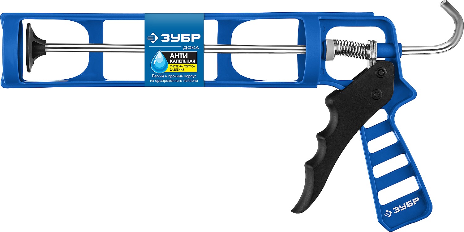 ЗУБР 310 мл, антикапельная система, легкий скелетный пистолет для герметика (06632) — фото 5
