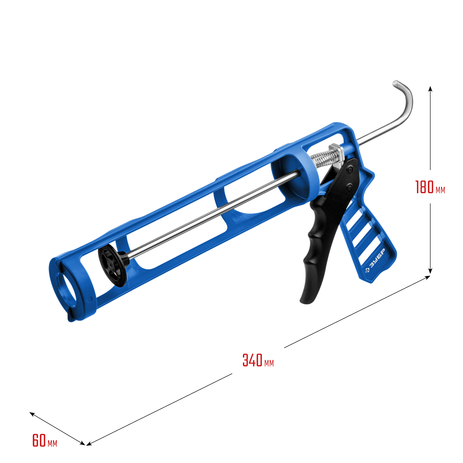 ЗУБР 310 мл, антикапельная система, легкий скелетный пистолет для герметика (06632) — фото 6