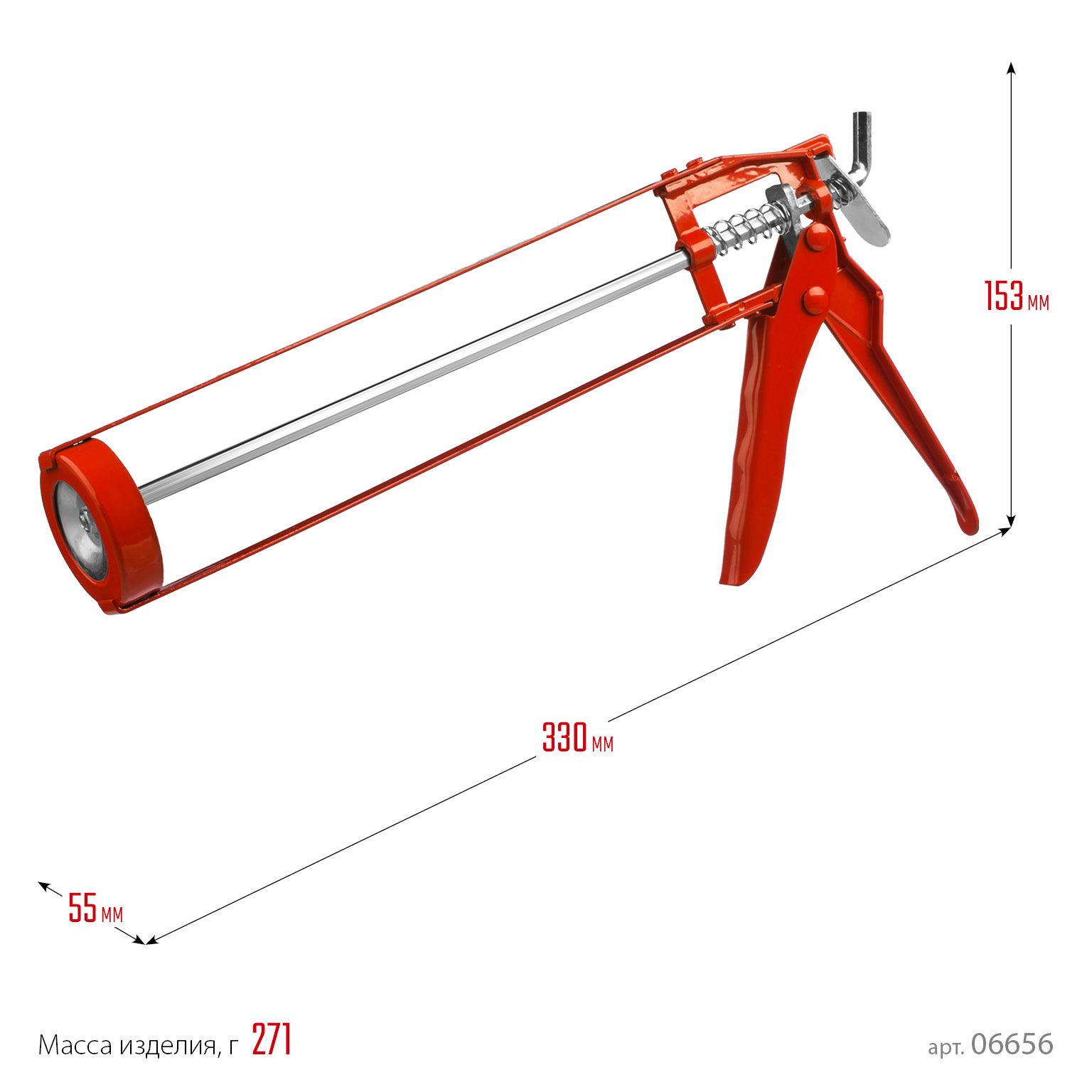 MIRAX 310 мл, скелетный пистолет для герметика (06656) — фото 7