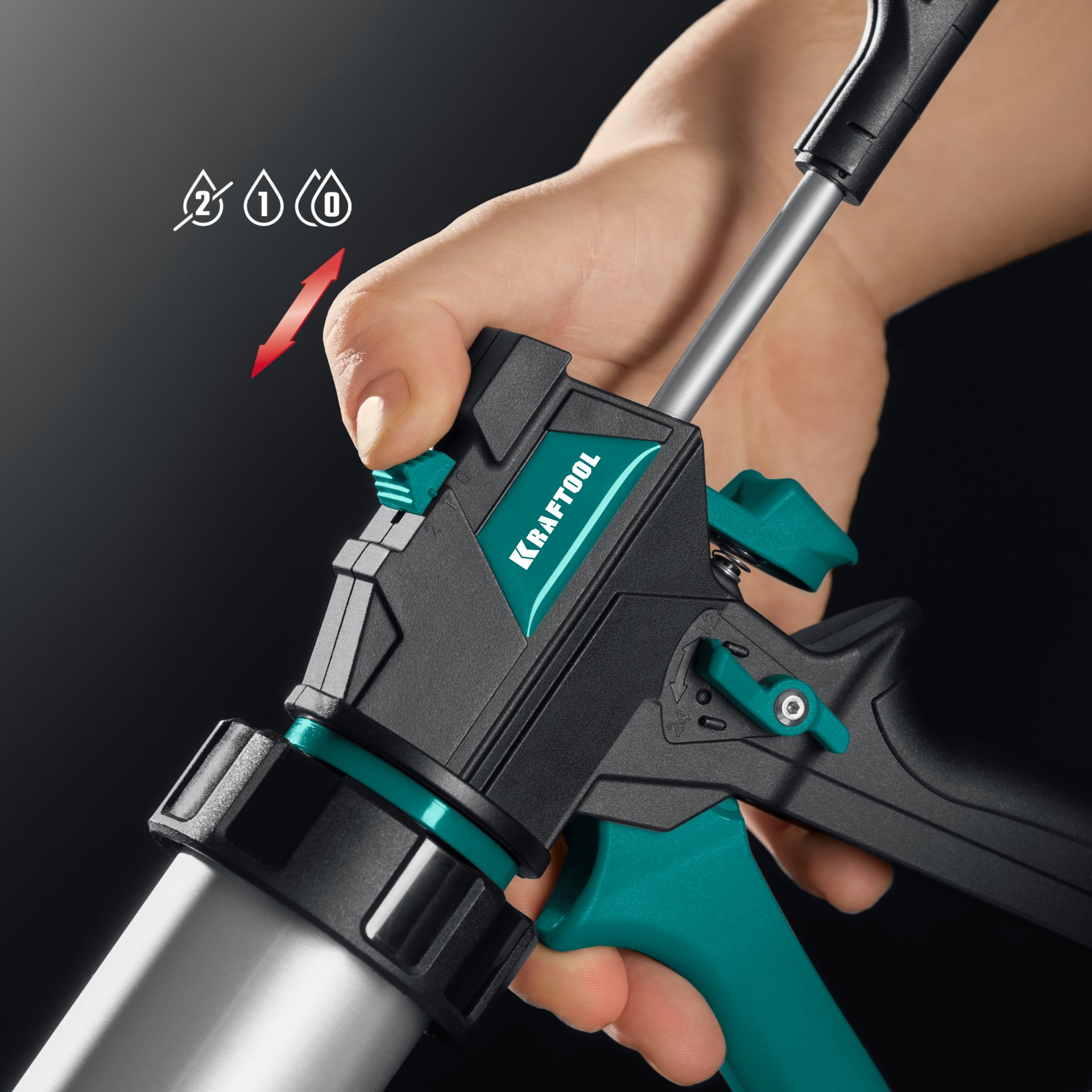 KRAFTOOL ULTRA 310 мл, прямой забор, регулировка силы давления, вариативная антикапельная система, закрытый пистолет для герметика (06677-31) — фото 8