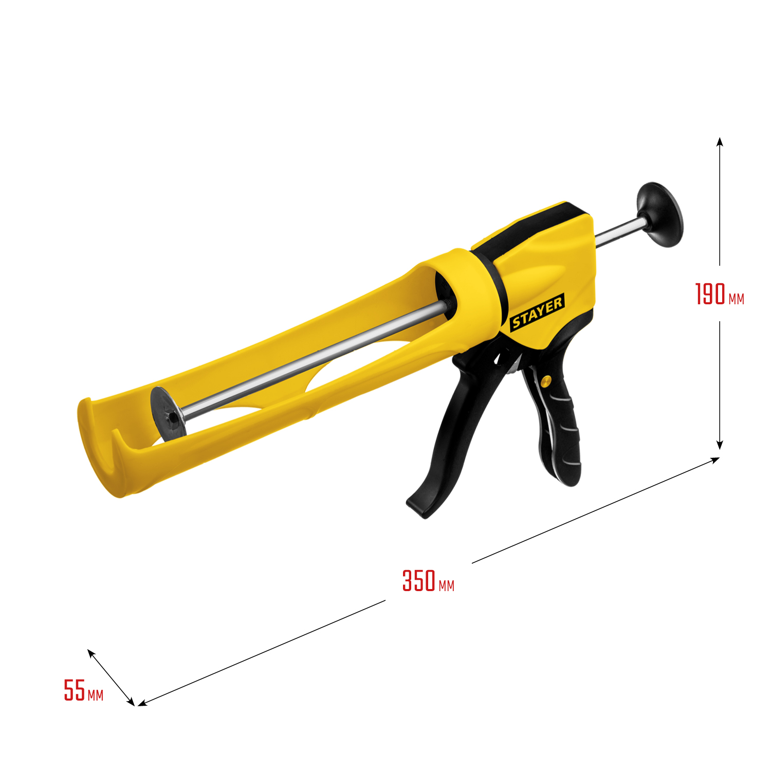 STAYER 310 мл, антикапельная система, легкий скелетный поворотный пистолет для герметика (06690) — фото 5