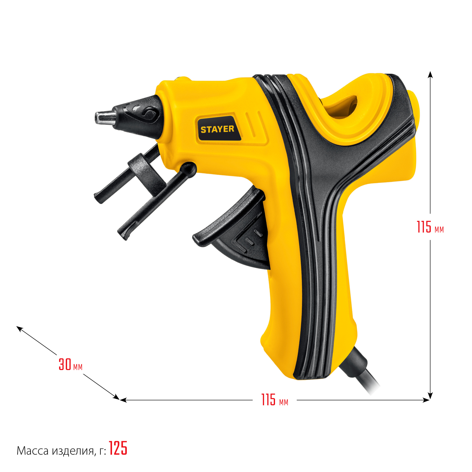 STAYER PRO 7, d 7 мм, 7 г/мин, электрический, пистолет термоклеевой, Professional (0681-07) — фото 11