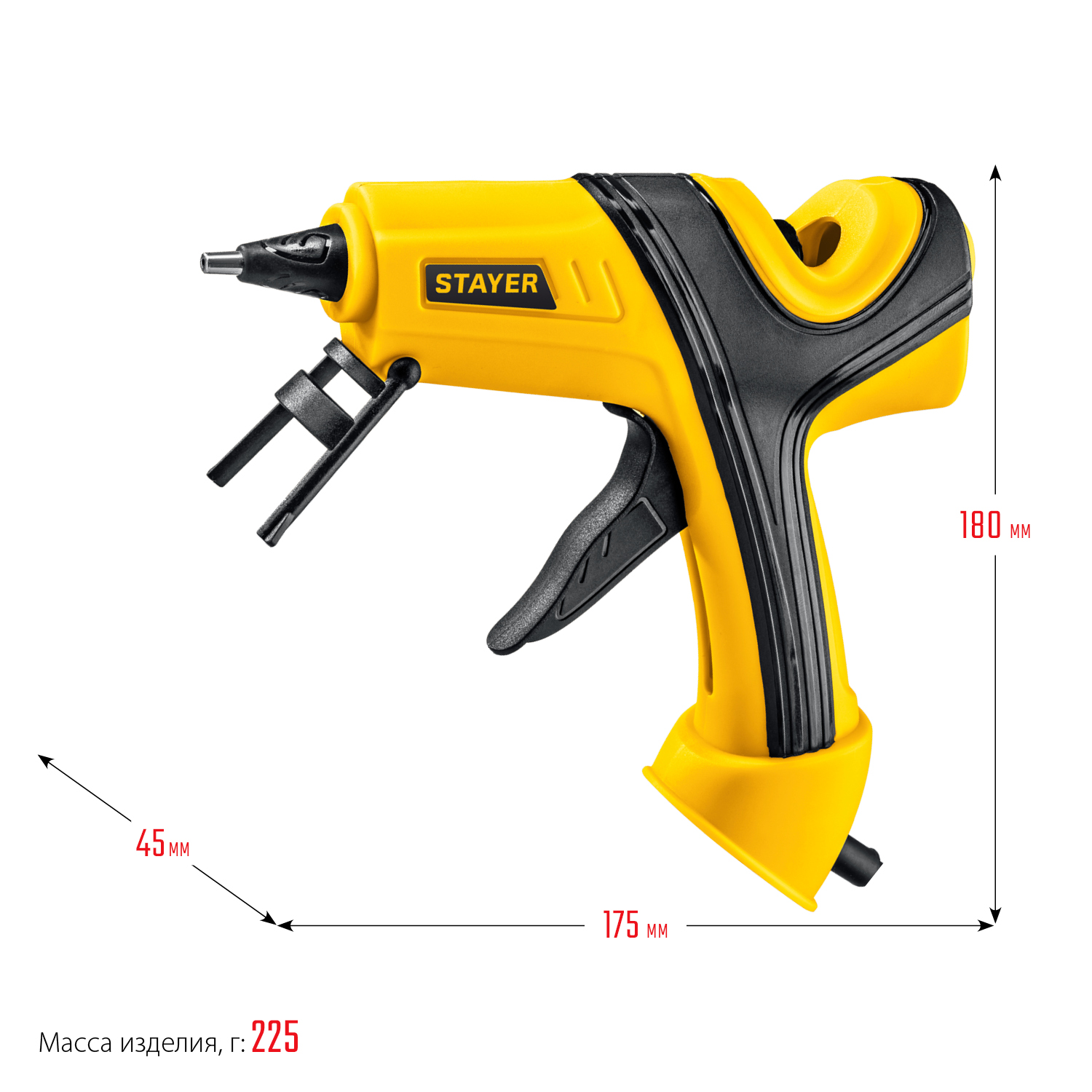 STAYER PRO 11, d 11 мм, 18 г/мин, электрический, пистолет термоклеевой, Professional (0681-20) — фото 11