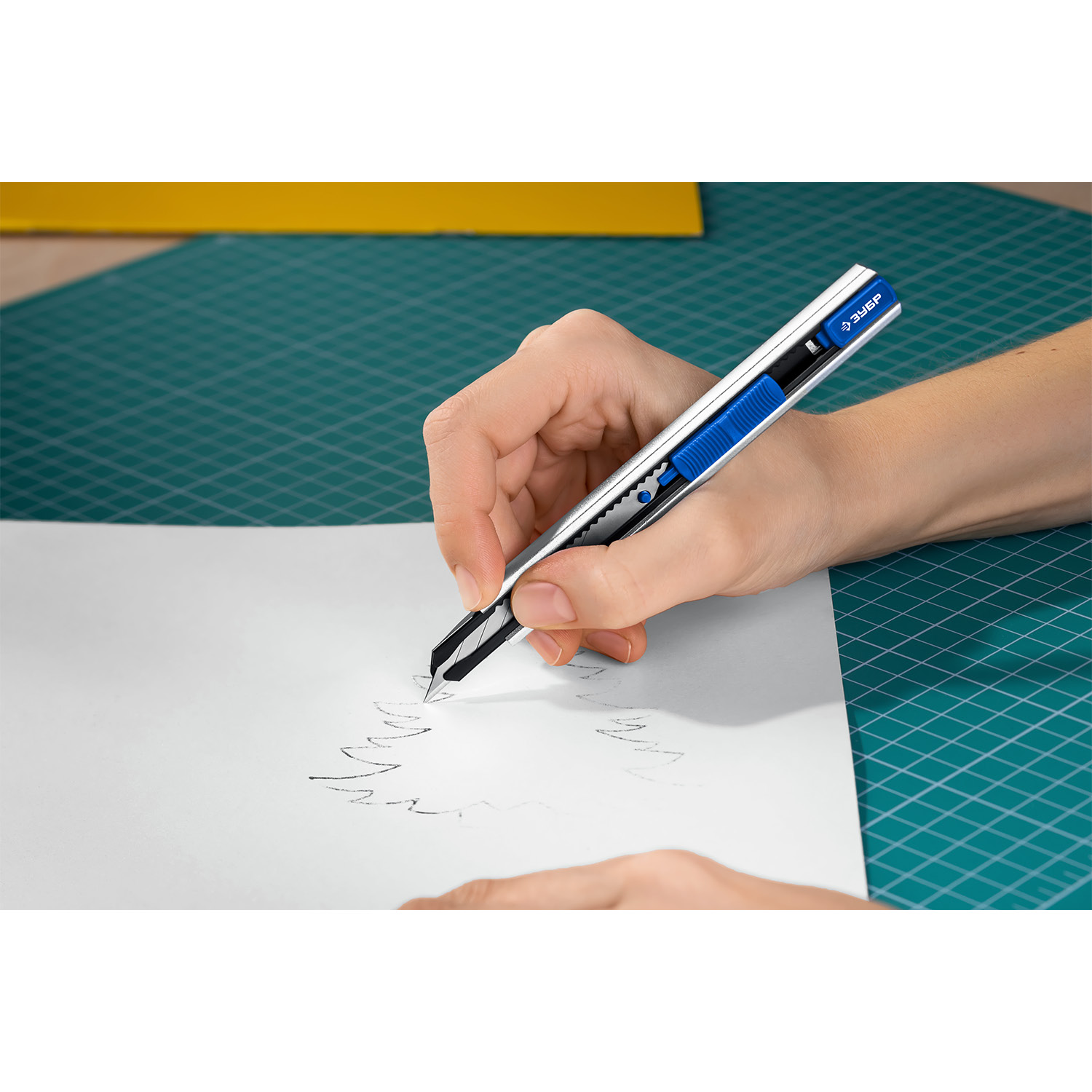 ЗУБР ПРО-9А, 9 мм, металлический нож с автостопом, Профессионал (09152) — фото 8