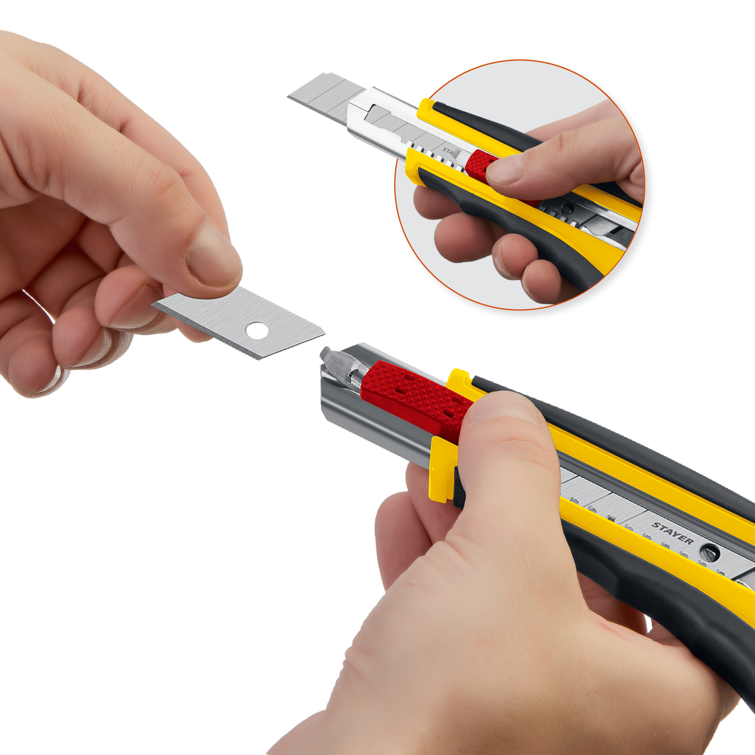 STAYER HERCULES-18, 18 мм, нож с автозаменой и автостопом с доп. фиксатором, Professional (09165) — фото 6