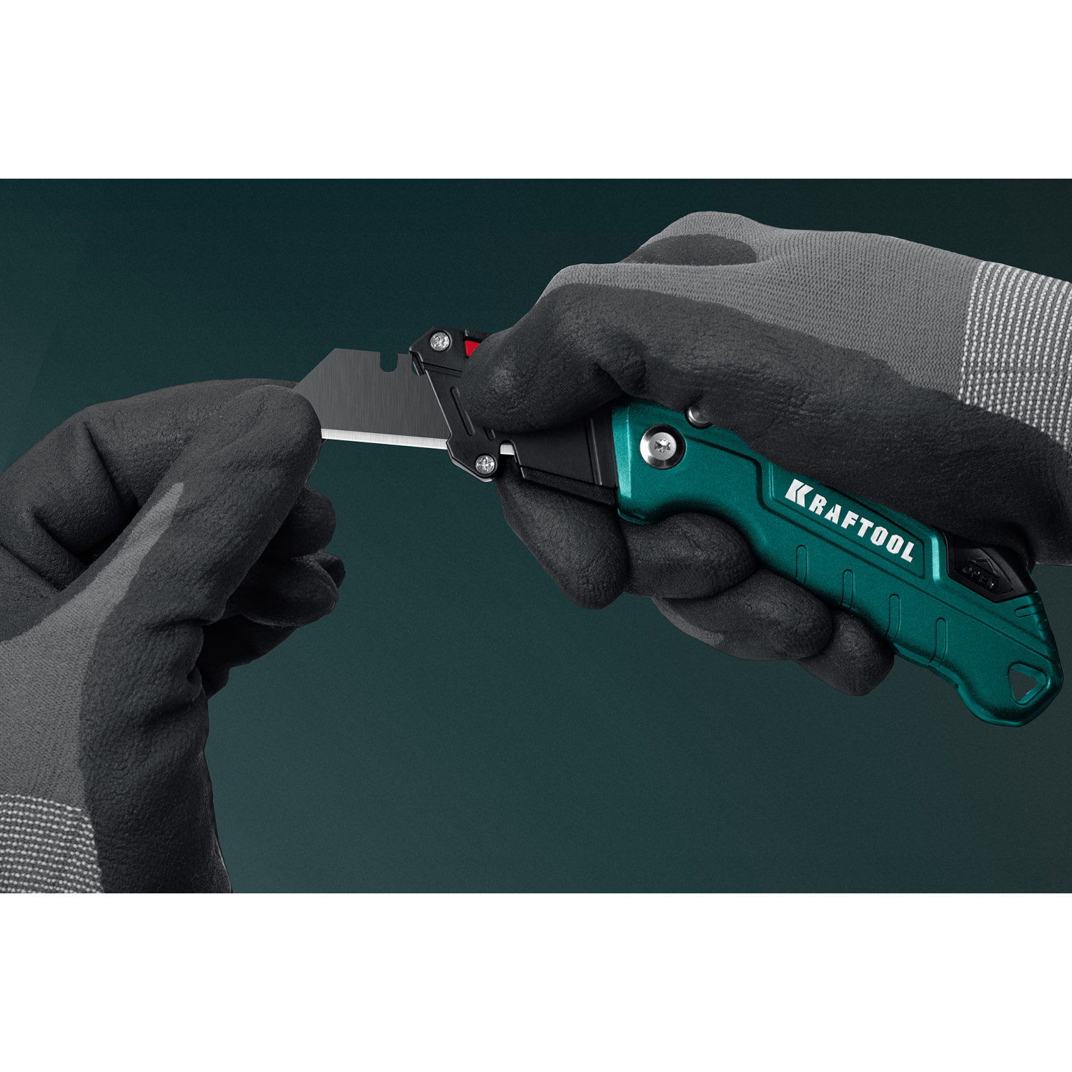 KRAFTOOL Helfer, компактный складной нож с трапециевидным лезвием, тип А24 (09242) — фото 11