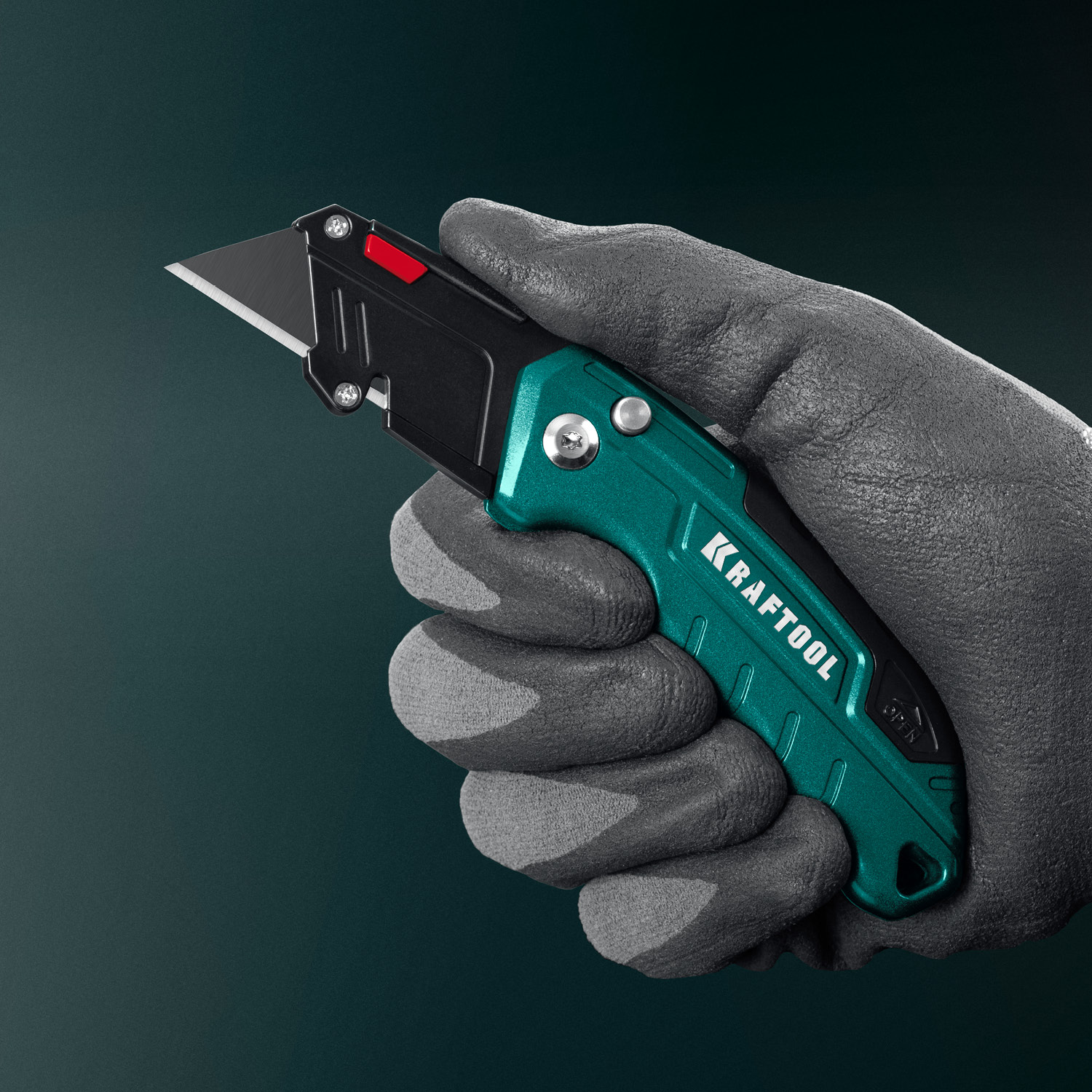 KRAFTOOL Helfer, компактный складной нож с трапециевидным лезвием, тип А24 (09242) — фото 12