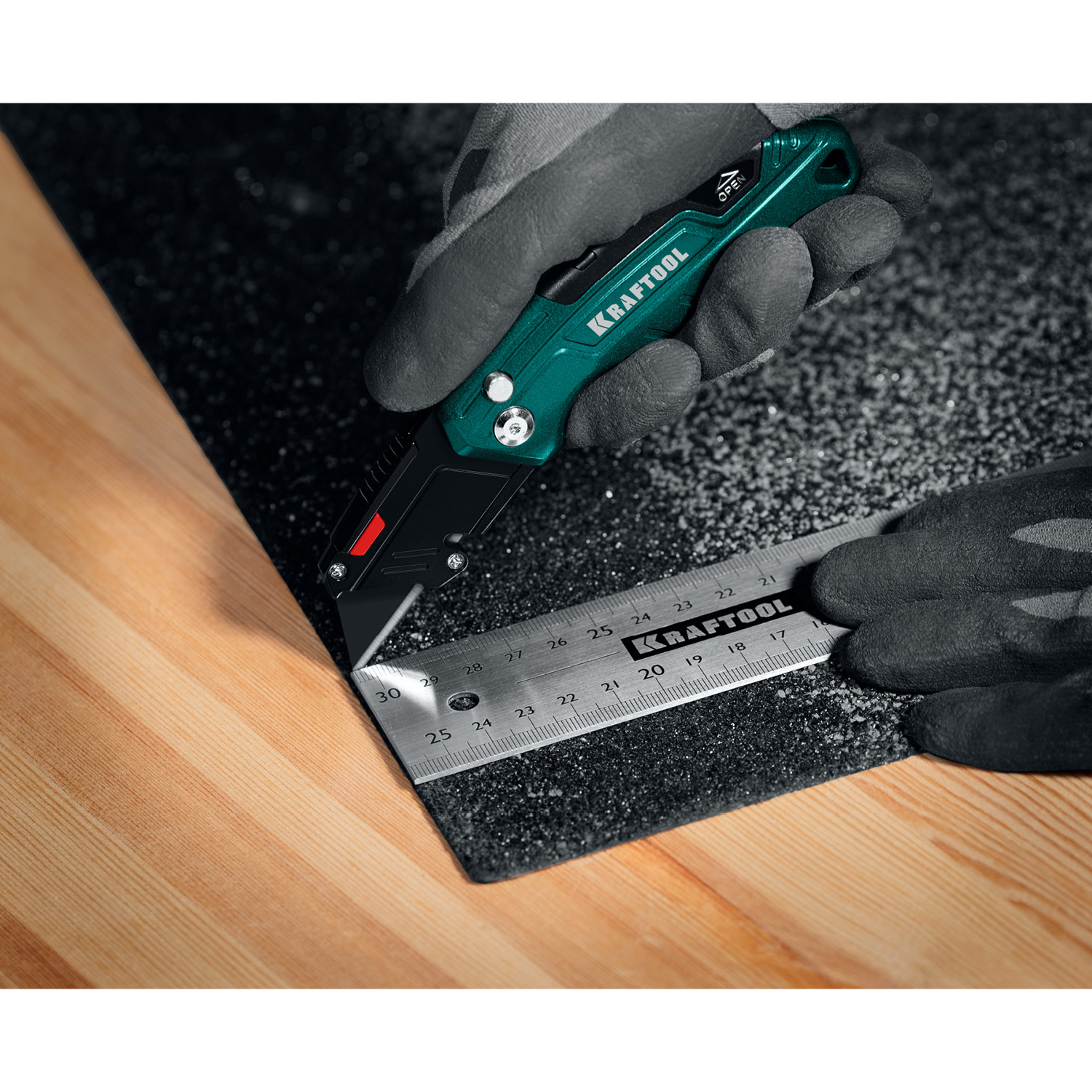 KRAFTOOL Helfer, компактный складной нож с трапециевидным лезвием, тип А24 (09242) — фото 17