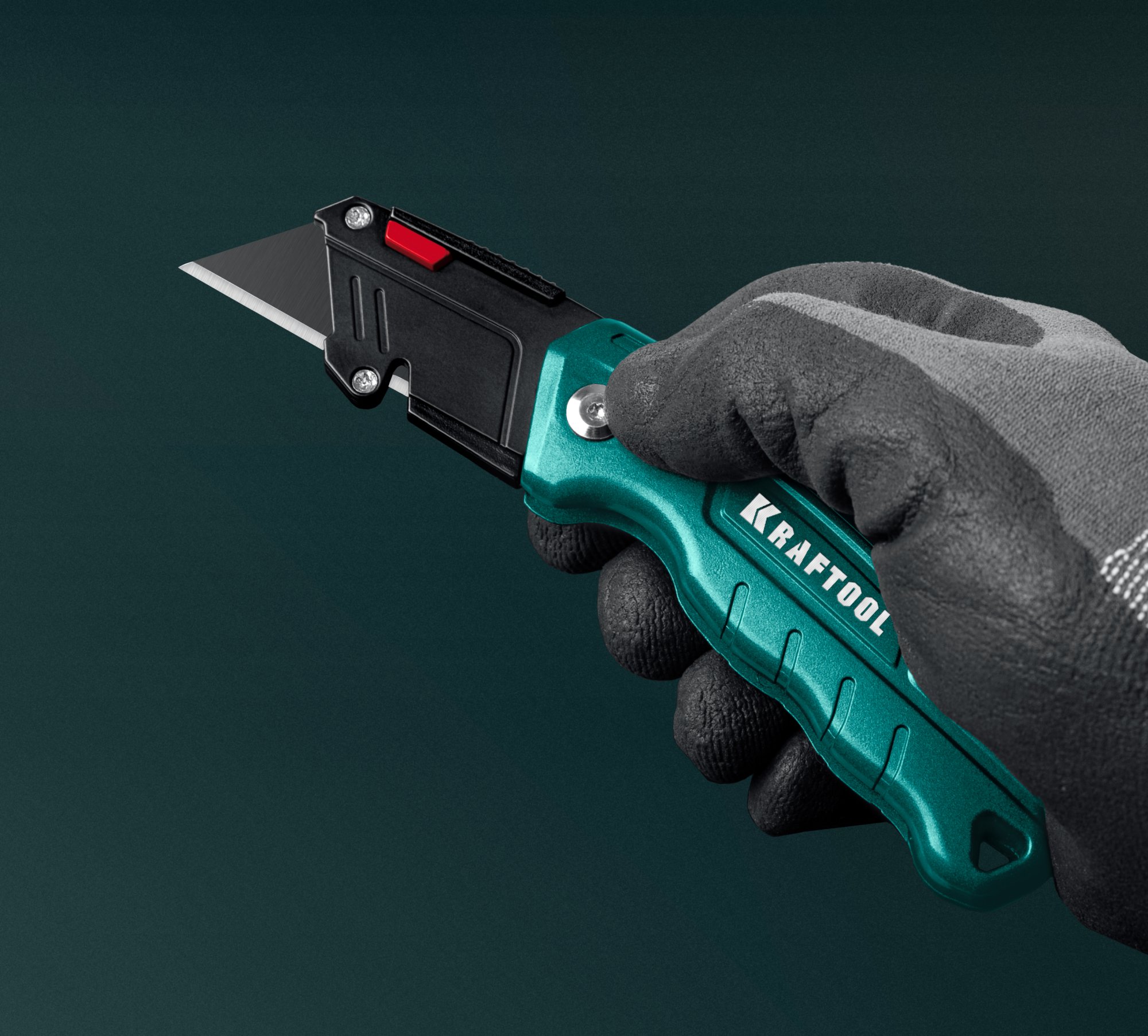 KRAFTOOL Helfer, компактный складной нож с трапециевидным лезвием, тип А24 (09242) — фото 8