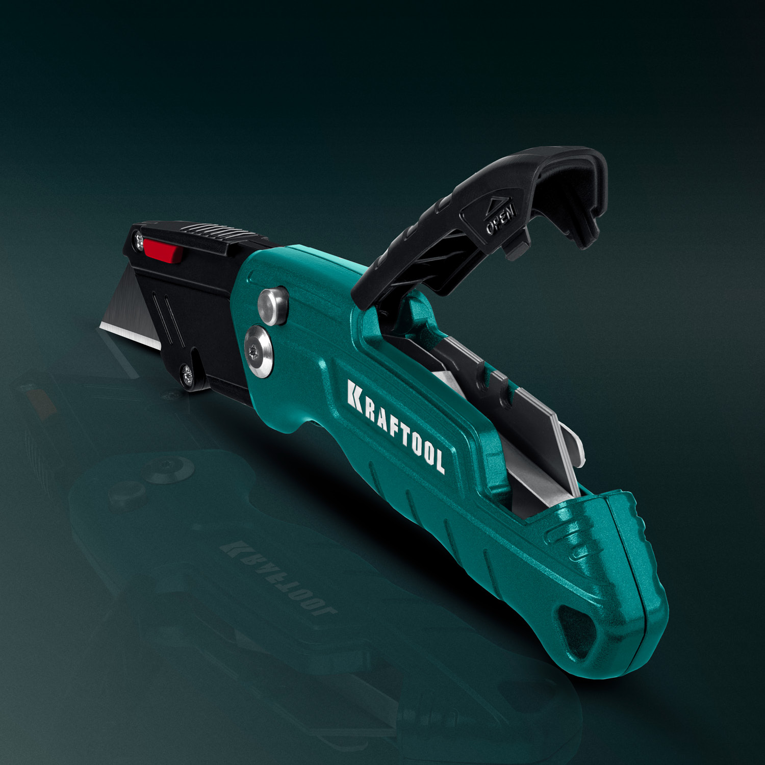 KRAFTOOL Helfer, компактный складной нож с трапециевидным лезвием, тип А24 (09242) — фото 9