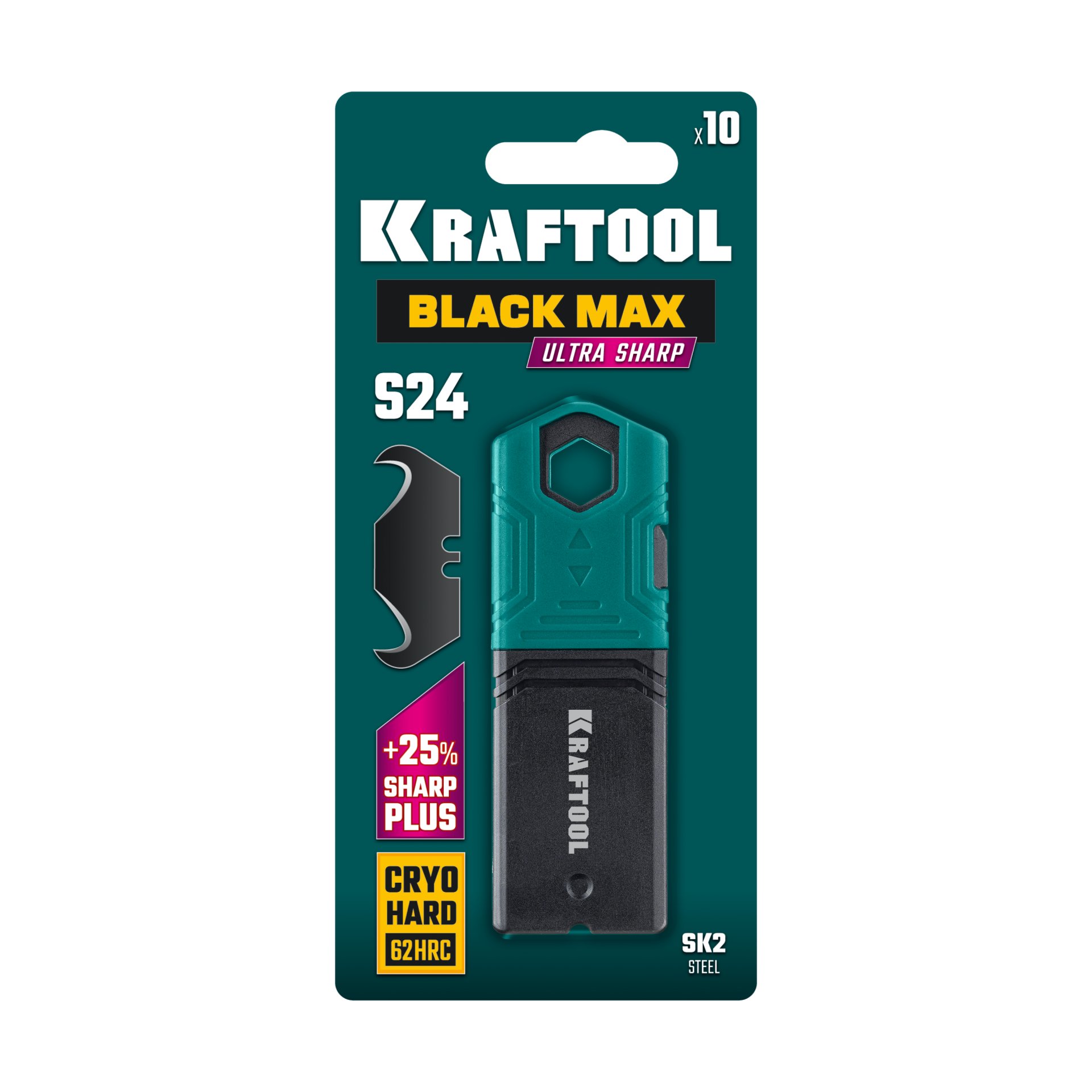 KRAFTOOL BlackMax-S24, 10 шт, крюковидные лезвия (09628-S10) — фото 3