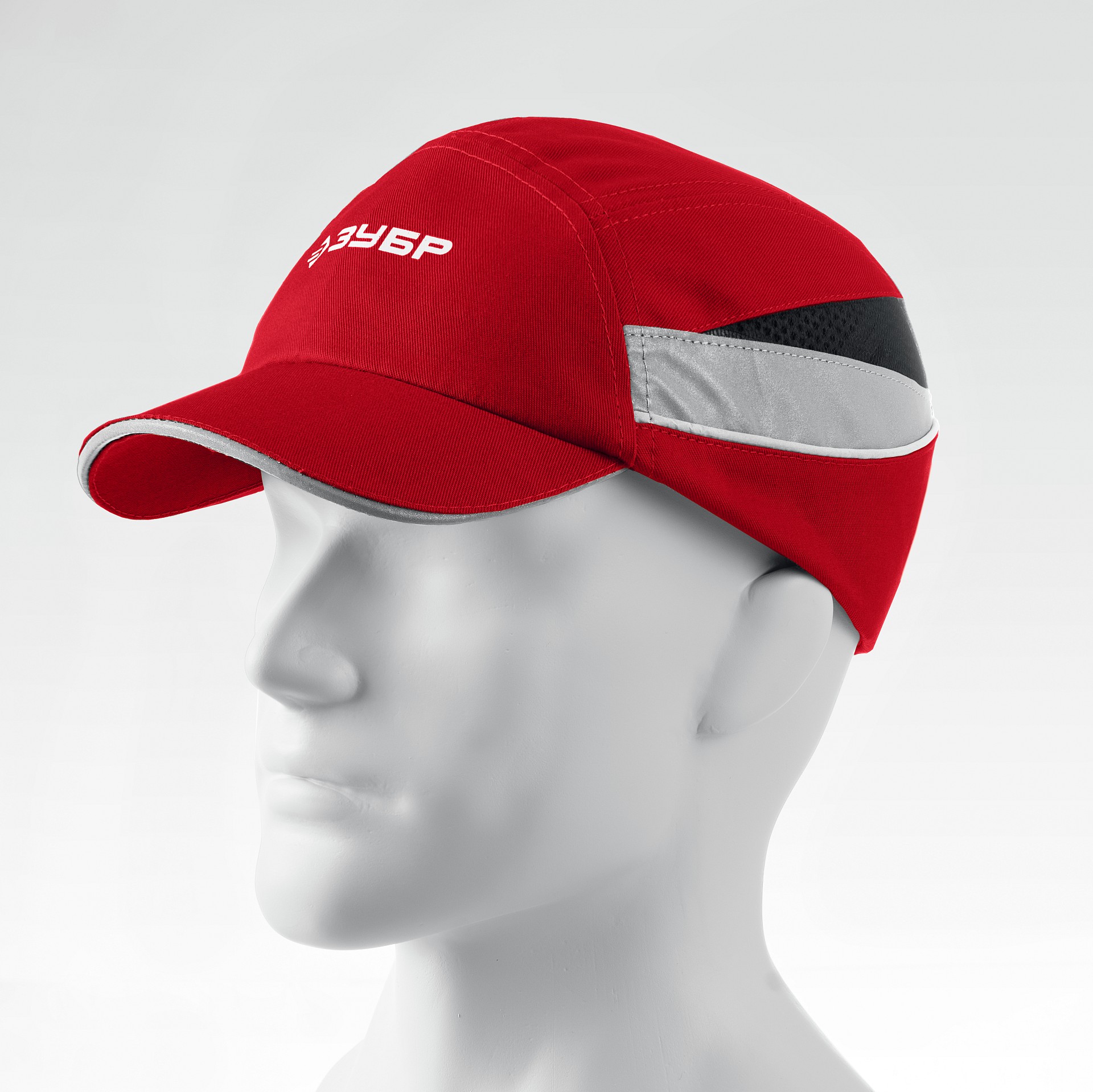 ЗУБР БИНОМ, красная, ударопрочный корпус, укороченный козырёк 55мм, размер от 54 до 59см, защитная каскетка, Профессионал (11096) — фото 5