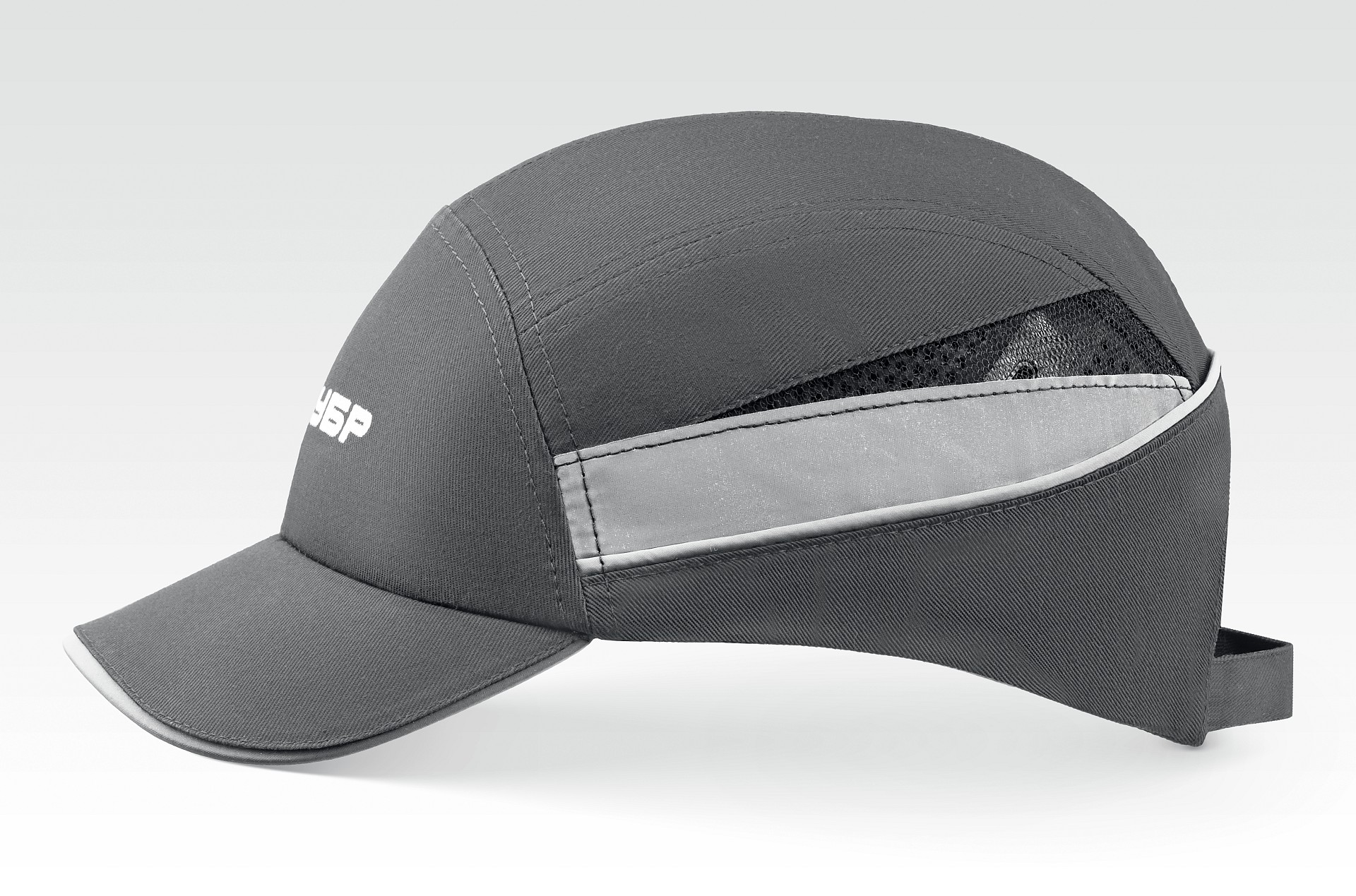 ЗУБР БИНОМ, серая, ударопрочный корпус, укороченный козырёк 55мм, размер от 54 до 59см, защитная каскетка, Профессионал (11097) — фото 3