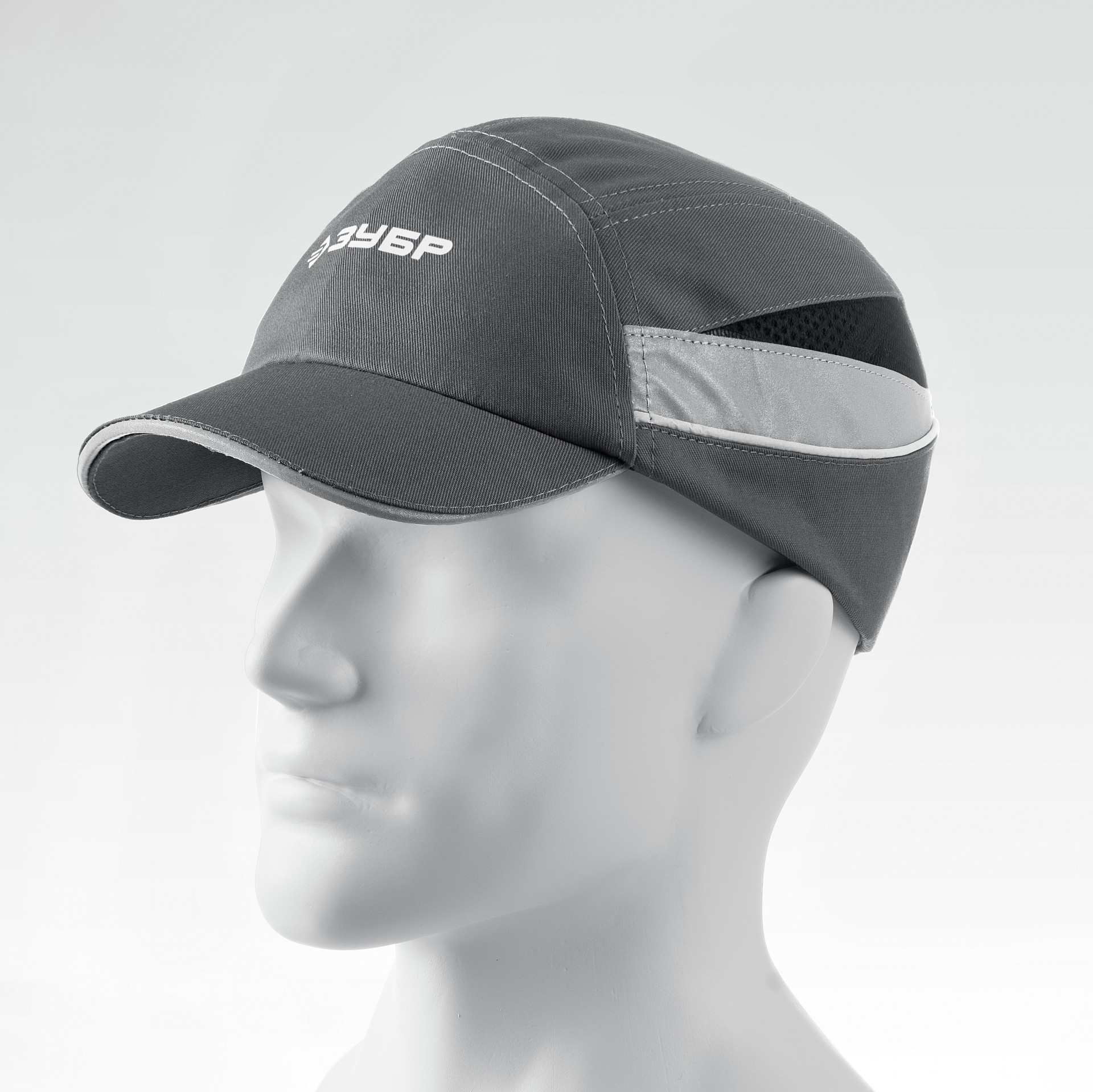 ЗУБР БИНОМ, серая, ударопрочный корпус, укороченный козырёк 55мм, размер от 54 до 59см, защитная каскетка, Профессионал (11097) — фото 5