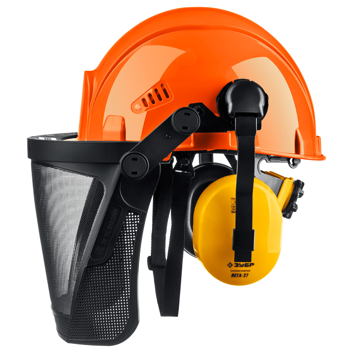 ЗУБР ТРИАДА, защитная каска в комплекте с наушниками и защитным сетчатым экраном, Профессионал (11099) — фото 8