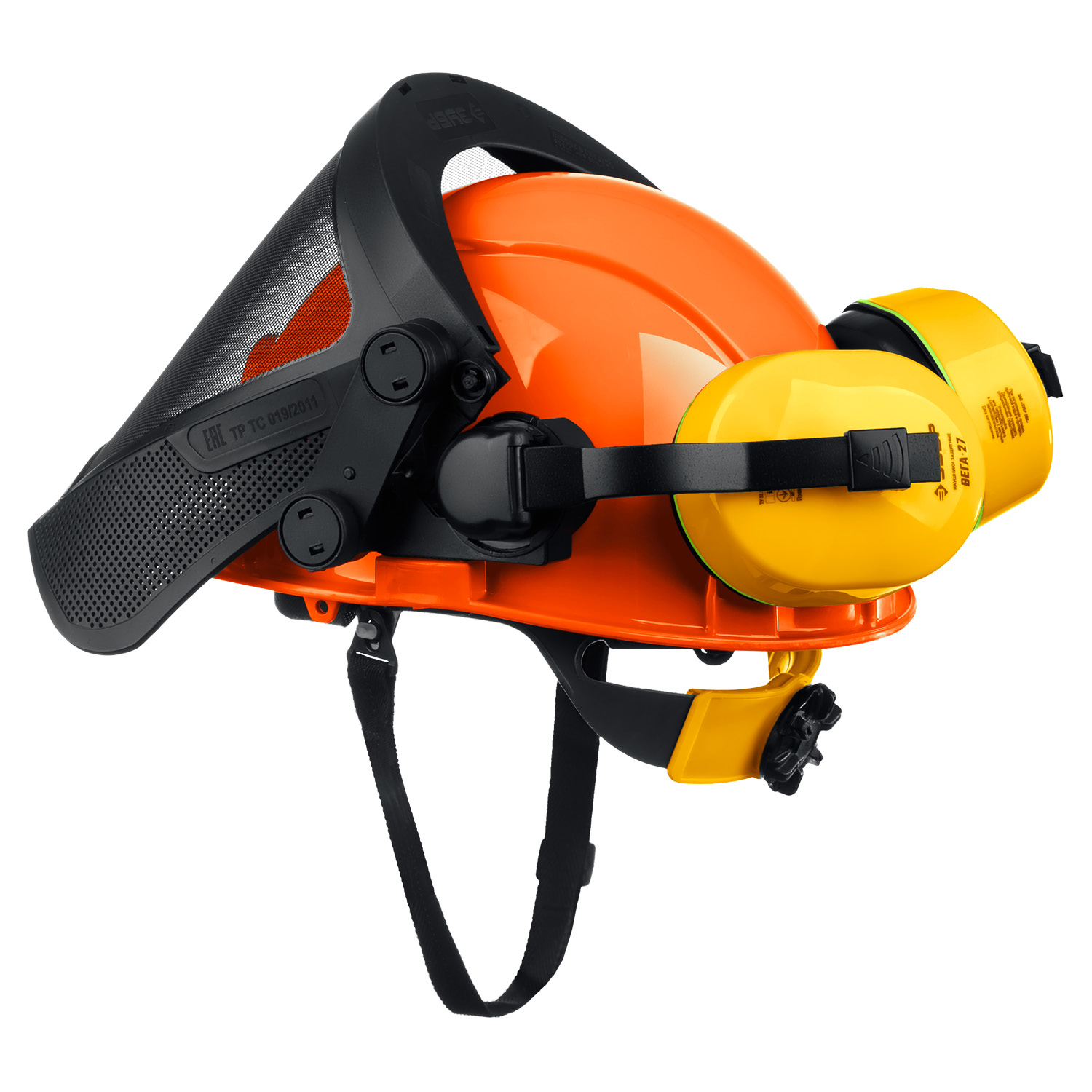 ЗУБР ТРИАДА, защитная каска в комплекте с наушниками и защитным сетчатым экраном, Профессионал (11099) — фото 9