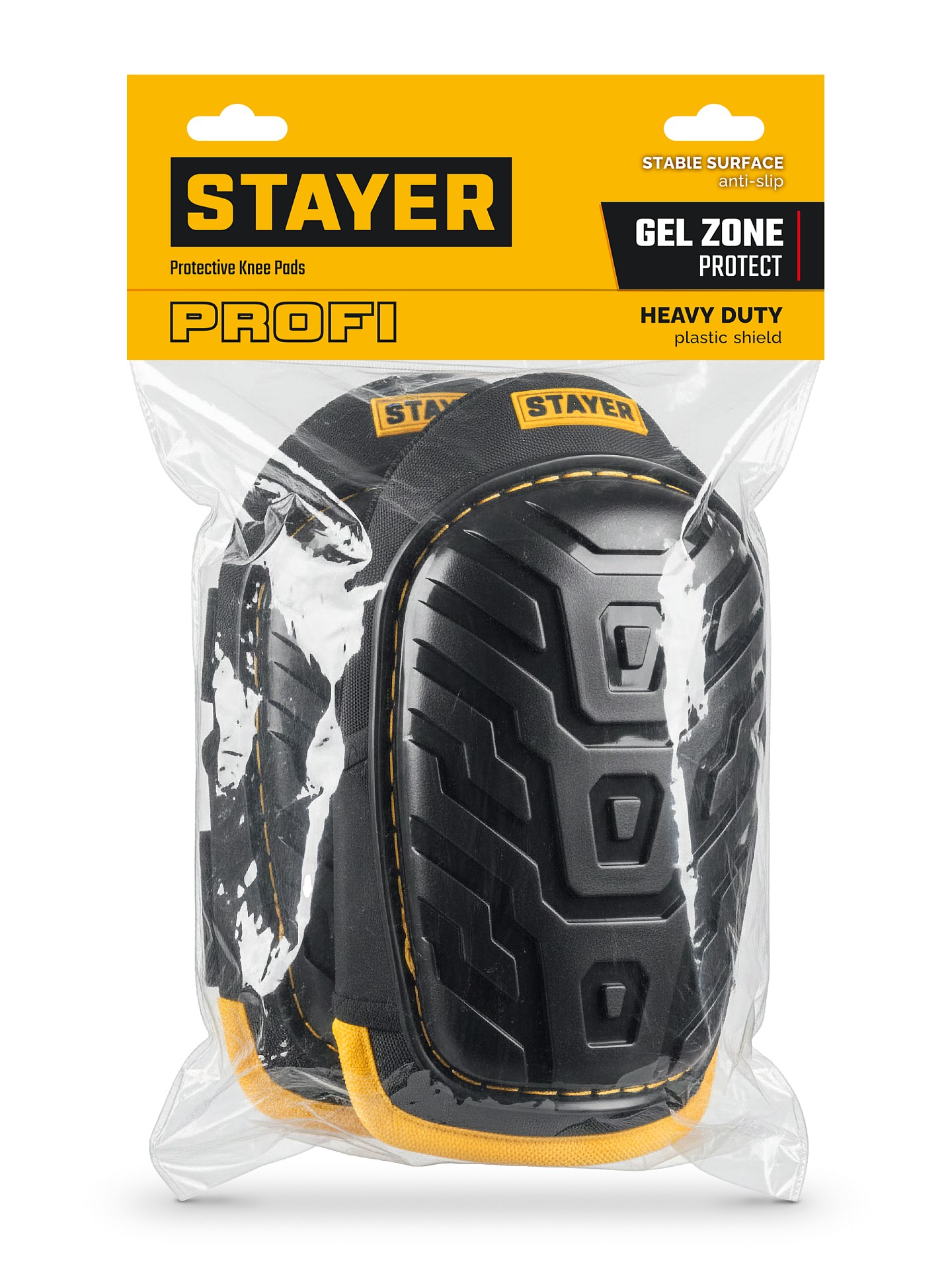 STAYER PROFI гелевая вставка, пластиковая накладка, противоскользящая поверхность, наколенники защитные (11198) — фото 7