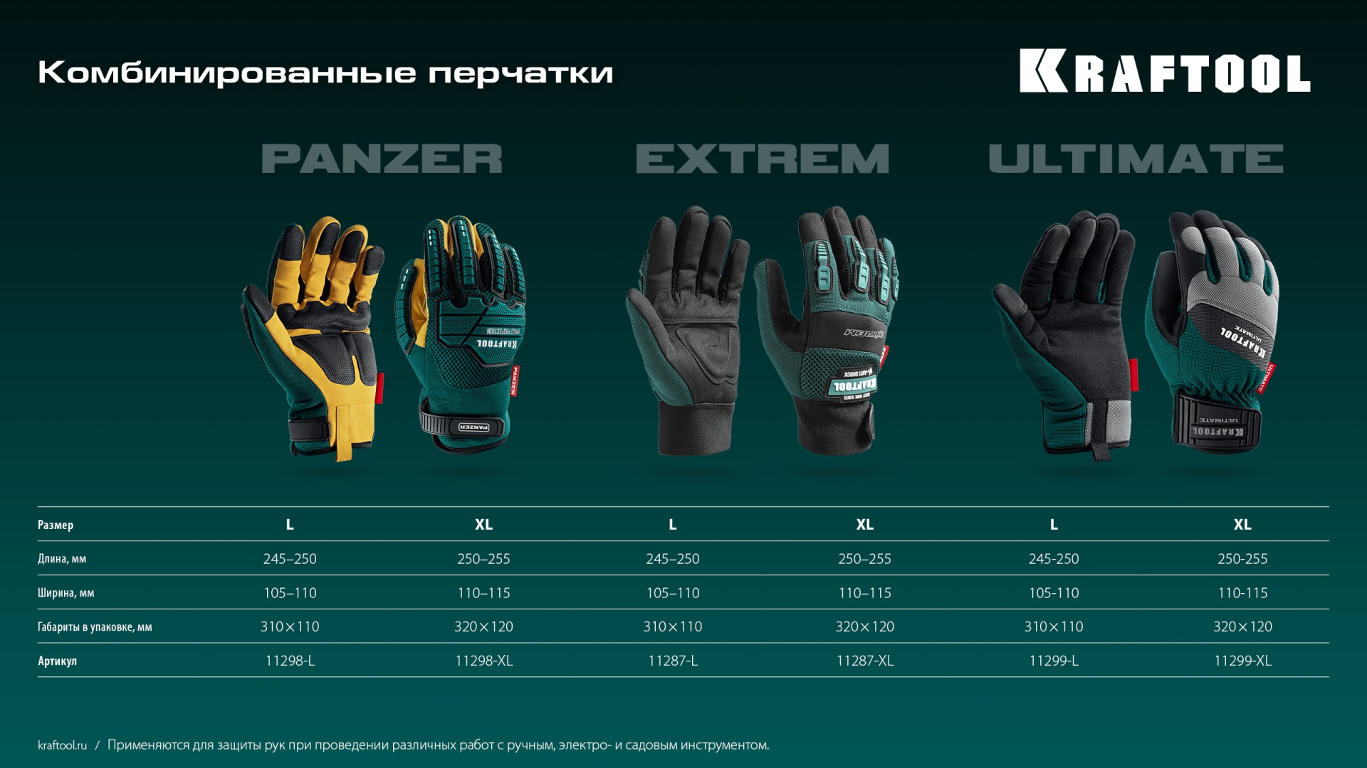 KRAFTOOL ULTIMATE р.L (9), профессиональные комбинированные перчатки, работа с сенсорными экранами (11299-L) — фото 9