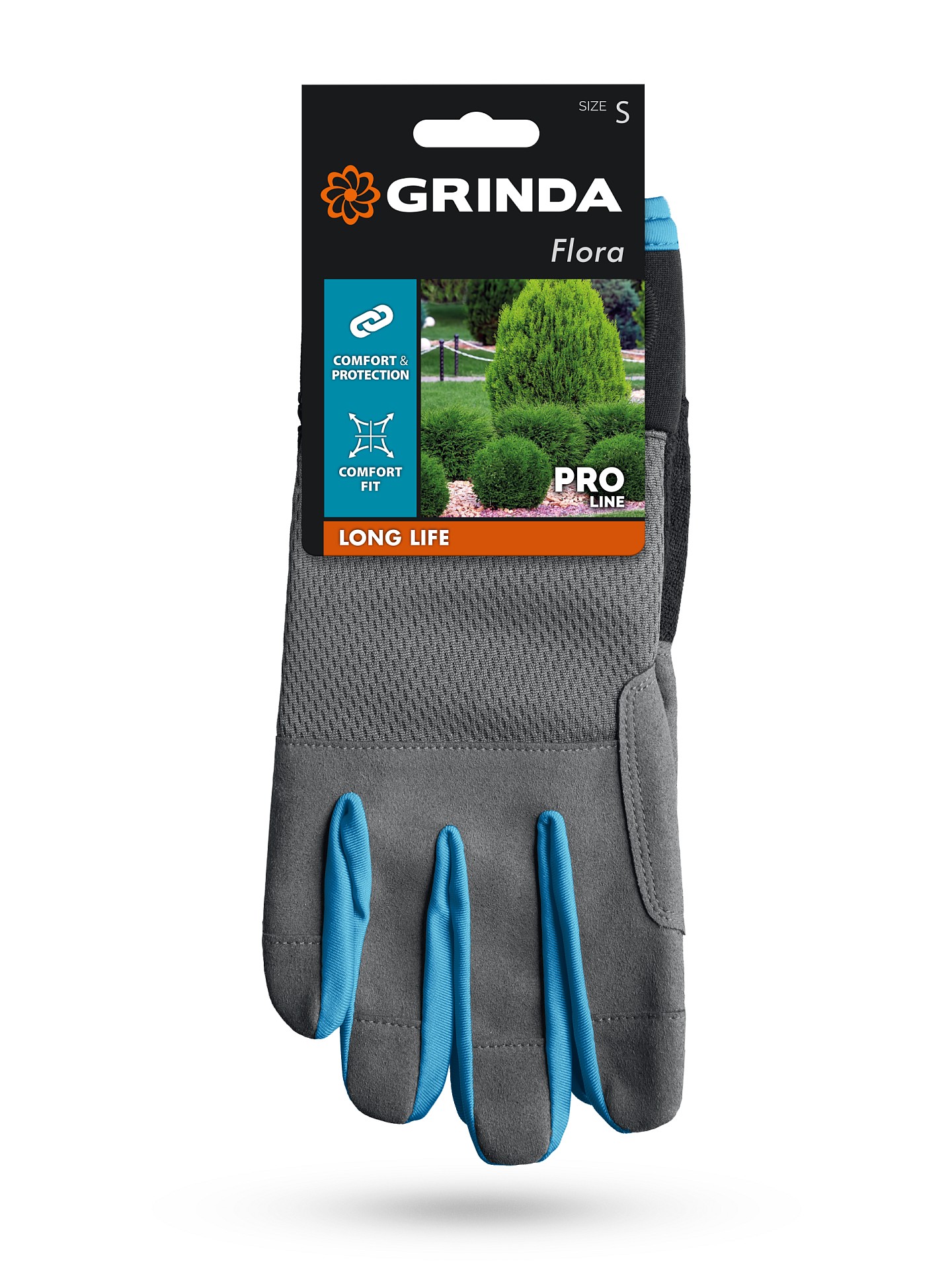 GRINDA FLORA, S (7), садовые перчатки из искусственной кожи с усиленным наладонником и кончиками пальцев, противоскользящие, PRO Line (1138-S) — фото 3