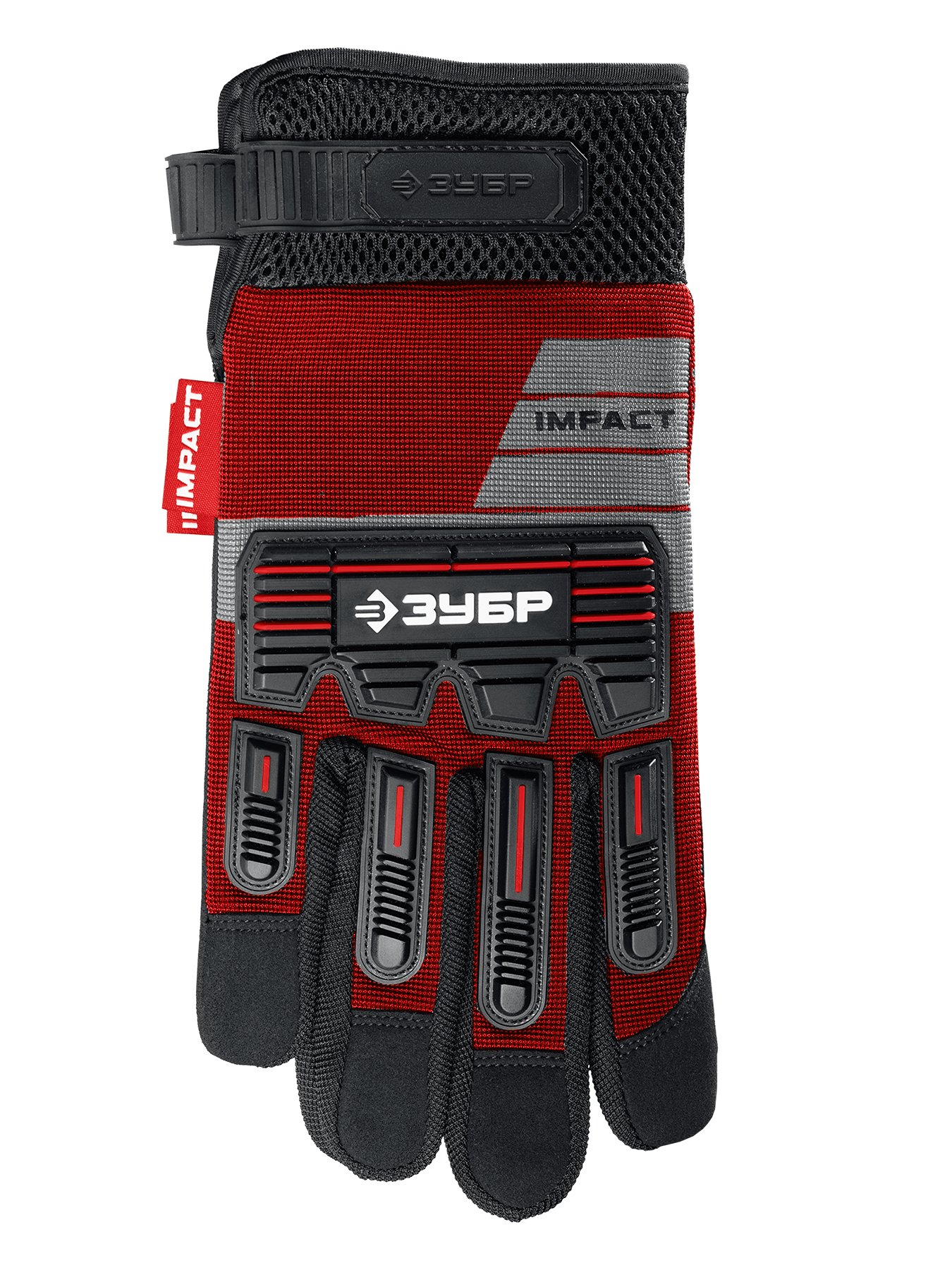 ЗУБР IMPACT р.XL (10), красные, профессиональные комбинированные перчатки, антивибрационные, противоударные, Профессионал (11478-XL) — фото 3