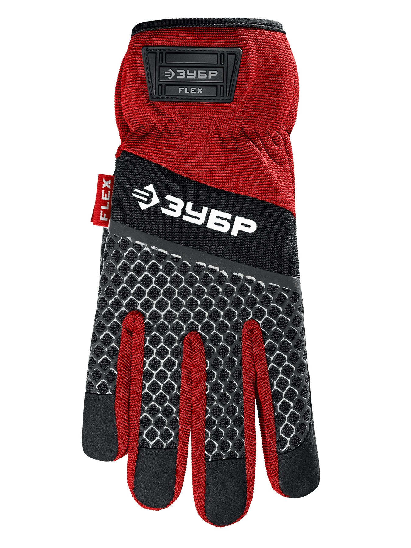 ЗУБР FLEX р.L (9), красные, профессиональные комбинированные перчатки, работа с сенсорными экранами, Профессионал (11479-L) — фото 3