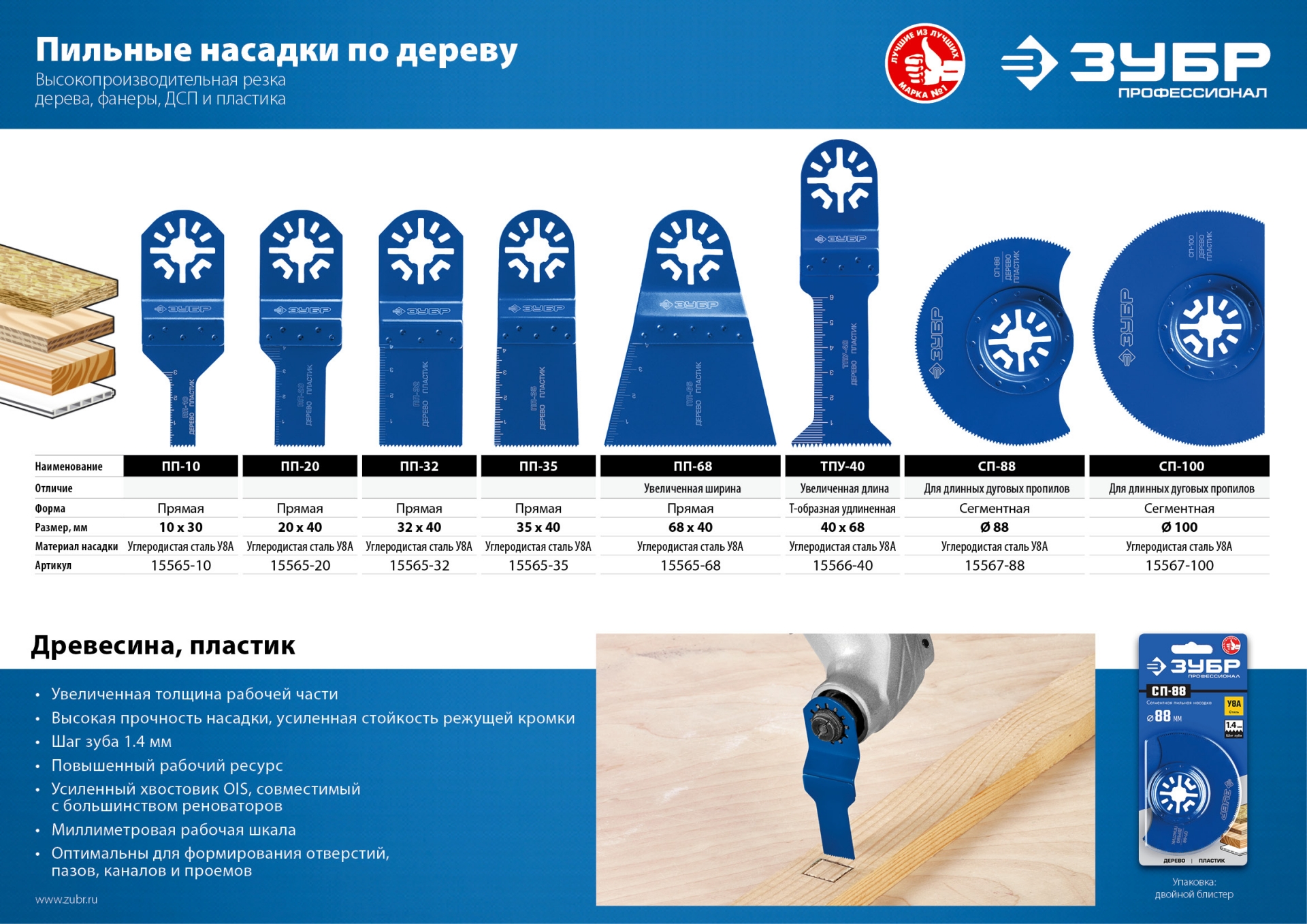 ЗУБР ПП-68 UniLock, 68 x 40 мм, OIS-хвост., насадка прямая пильная, Профессионал (15565-68) — фото 4