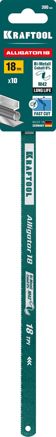 KRAFTOOL Alligator-18, 18 TPI, 300 мм, биметаллическое гибкое полотно по металлу (15942-18-1) — фото 4