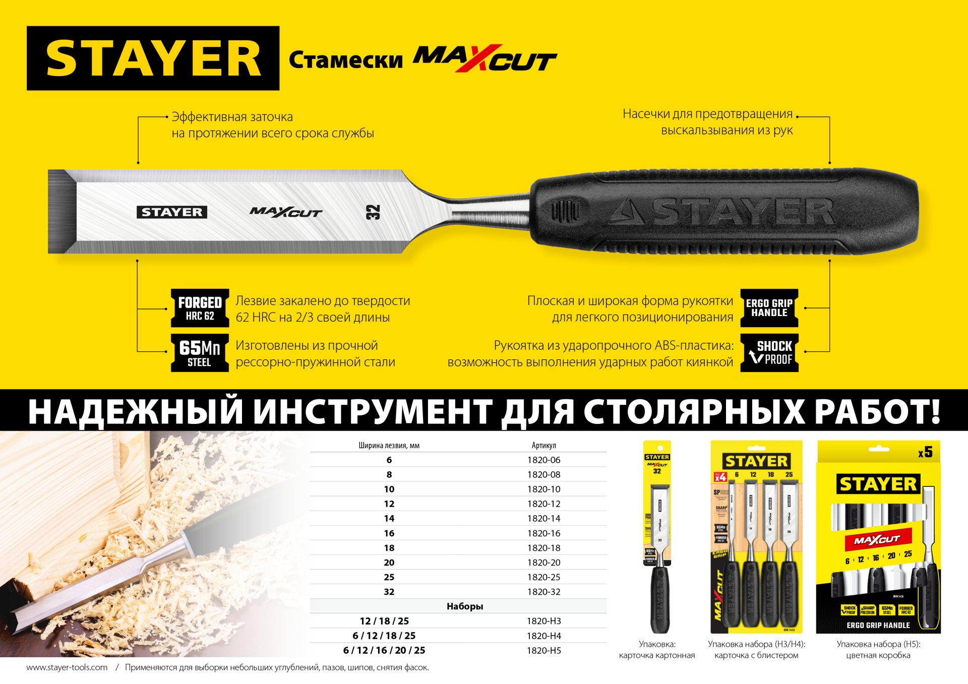 STAYER Max-Cut, 20 мм, стамеска (1820-20) — фото 5