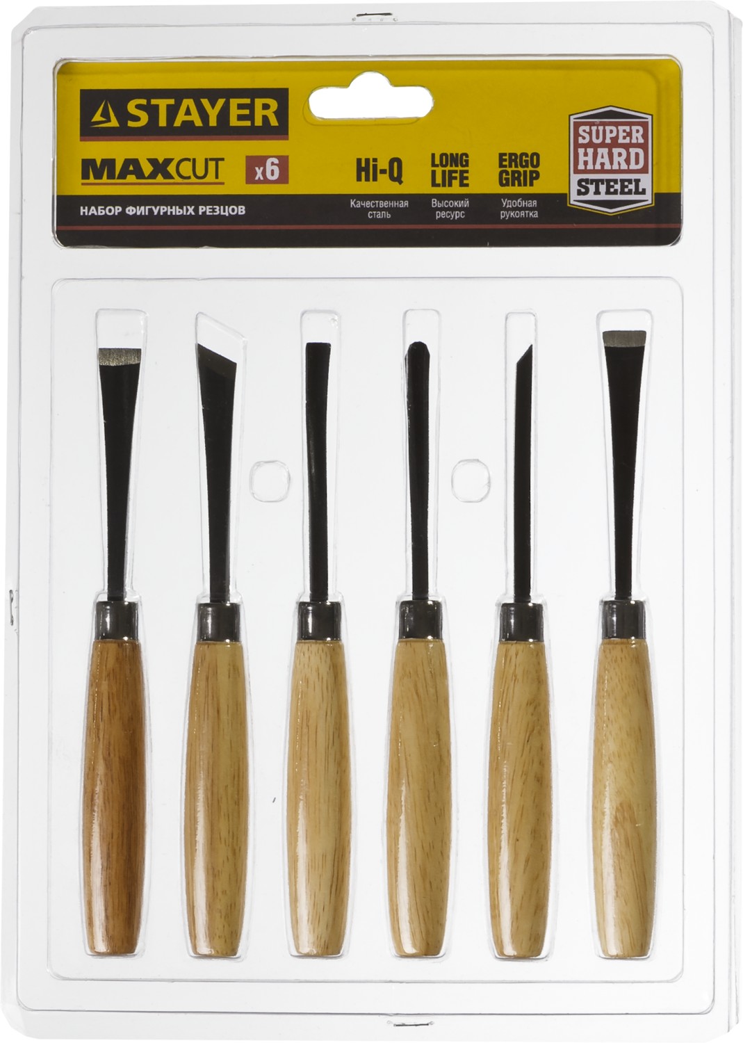 STAYER MaxCut 6 предм, набор фигурных стамесок-резцов по дереву (1832-H6) — фото 3