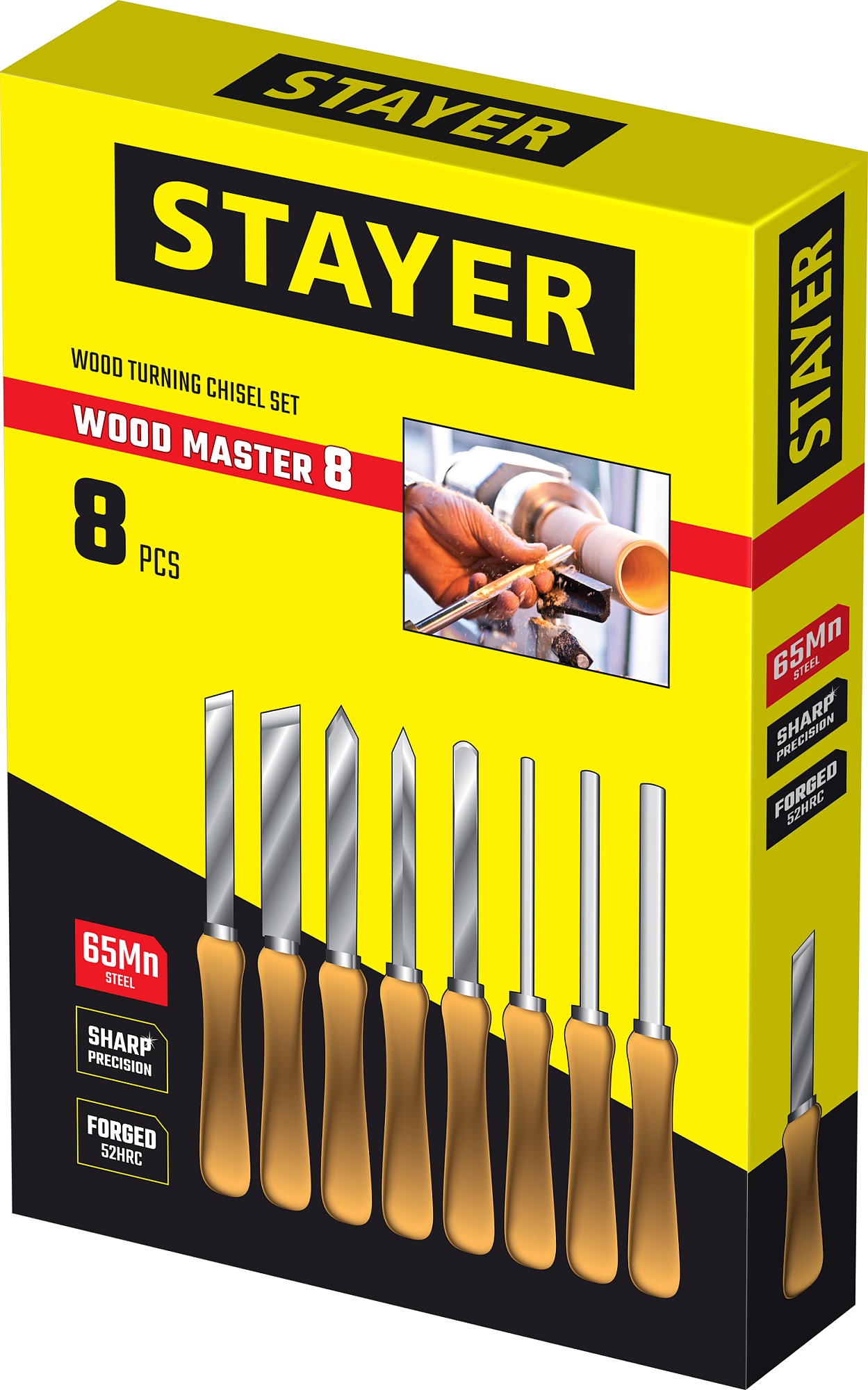 STAYER Wood Master, 8 предм., набор ручных резцов по дереву, Professional (1836) — фото 7