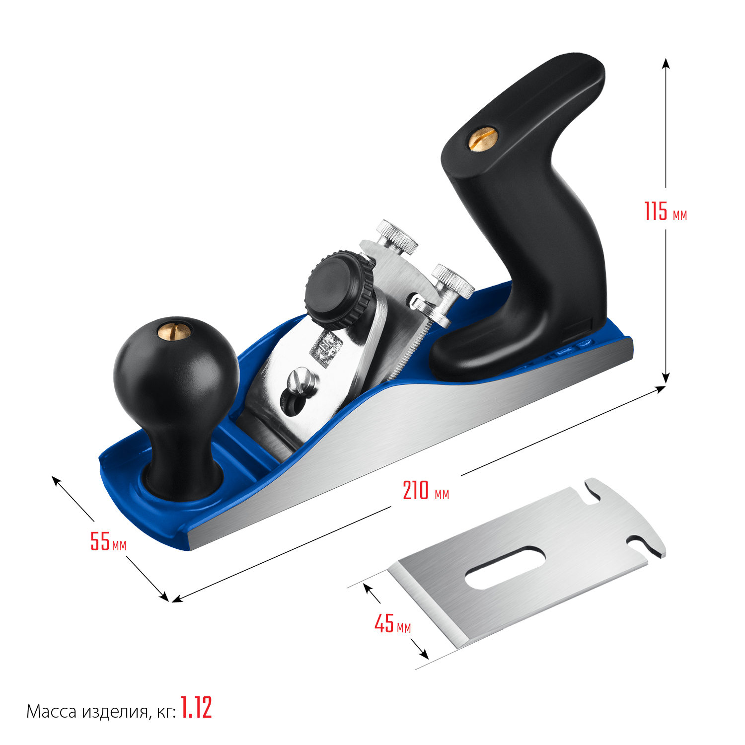ЗУБР 210 х 55 мм, №3, металлический рубанок, Профессионал (18500) — фото 8