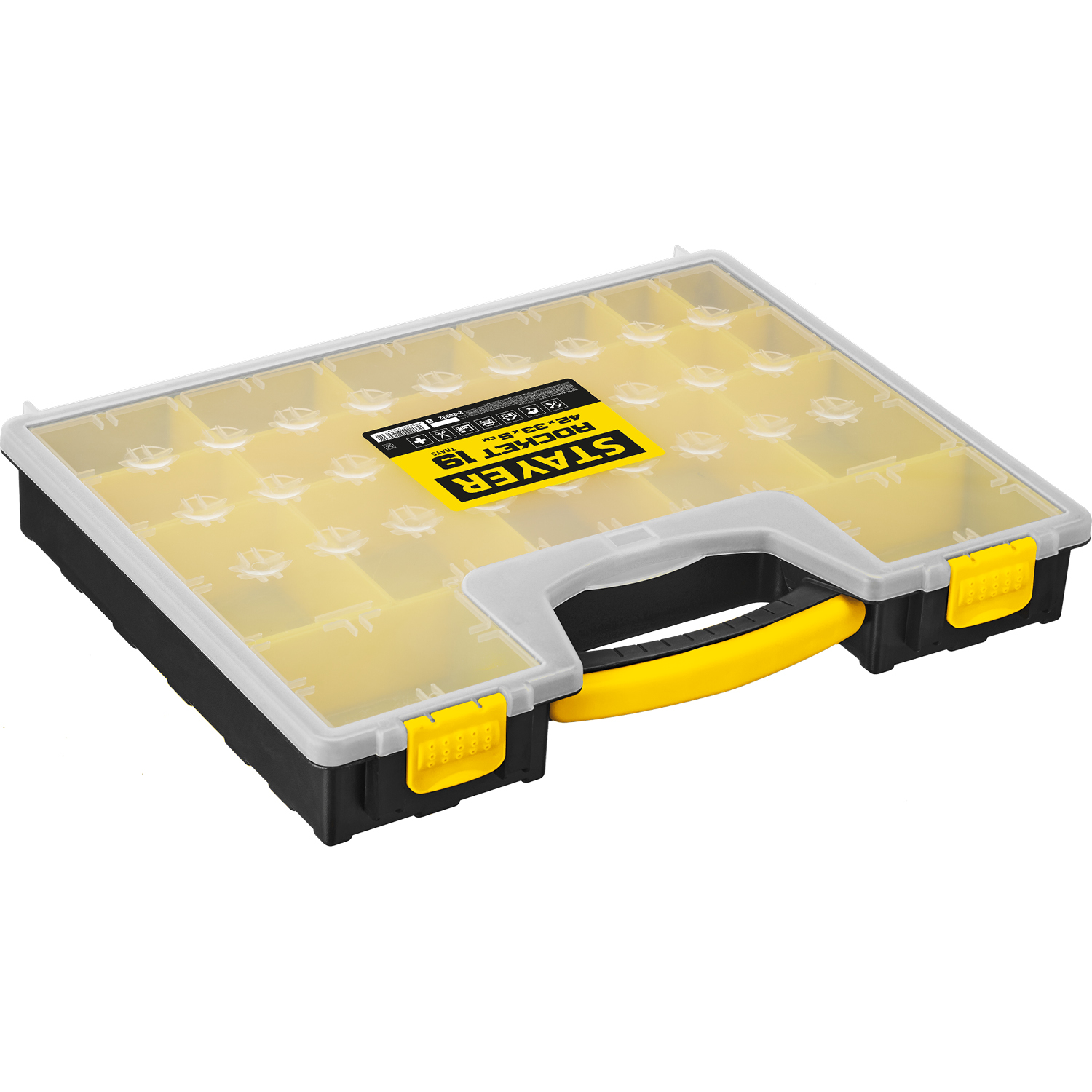 STAYER ROCKET-19, 420 x 330 x 50 мм, (16.5″), пластиковый органайзер с 19 съемными лотками (2-38032) — фото 5