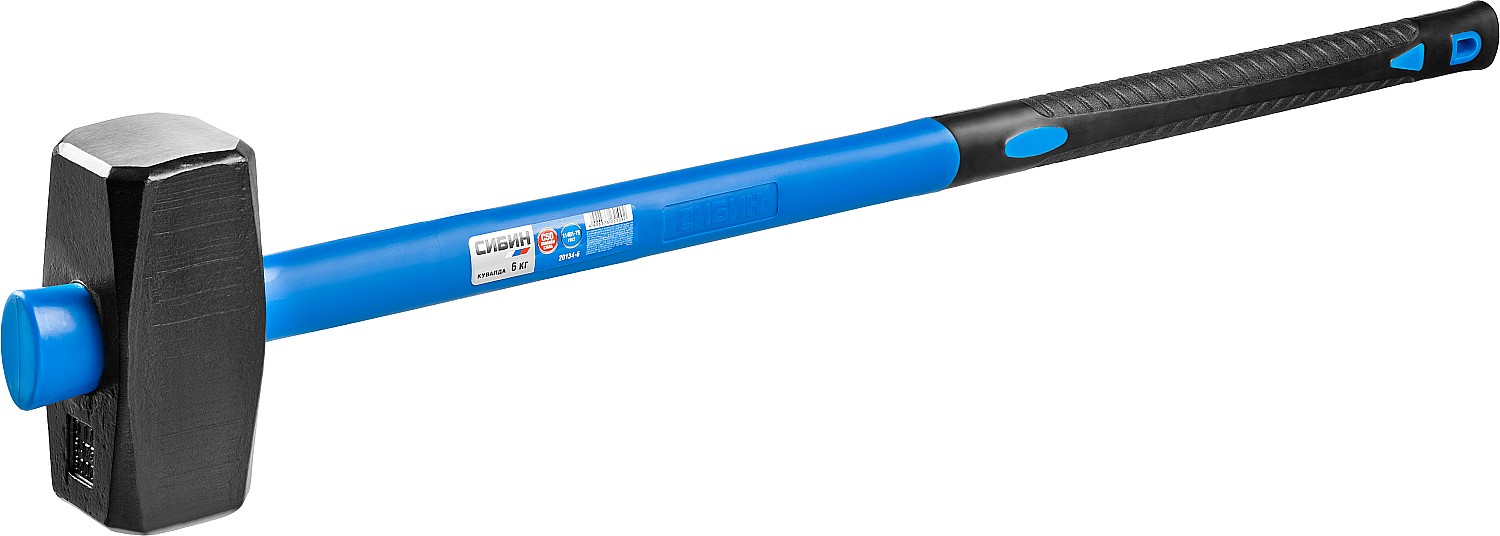 СИБИН 6 кг, кувалда с удлинённой фиберглассовой рукояткой (20134-6) — фото 5
